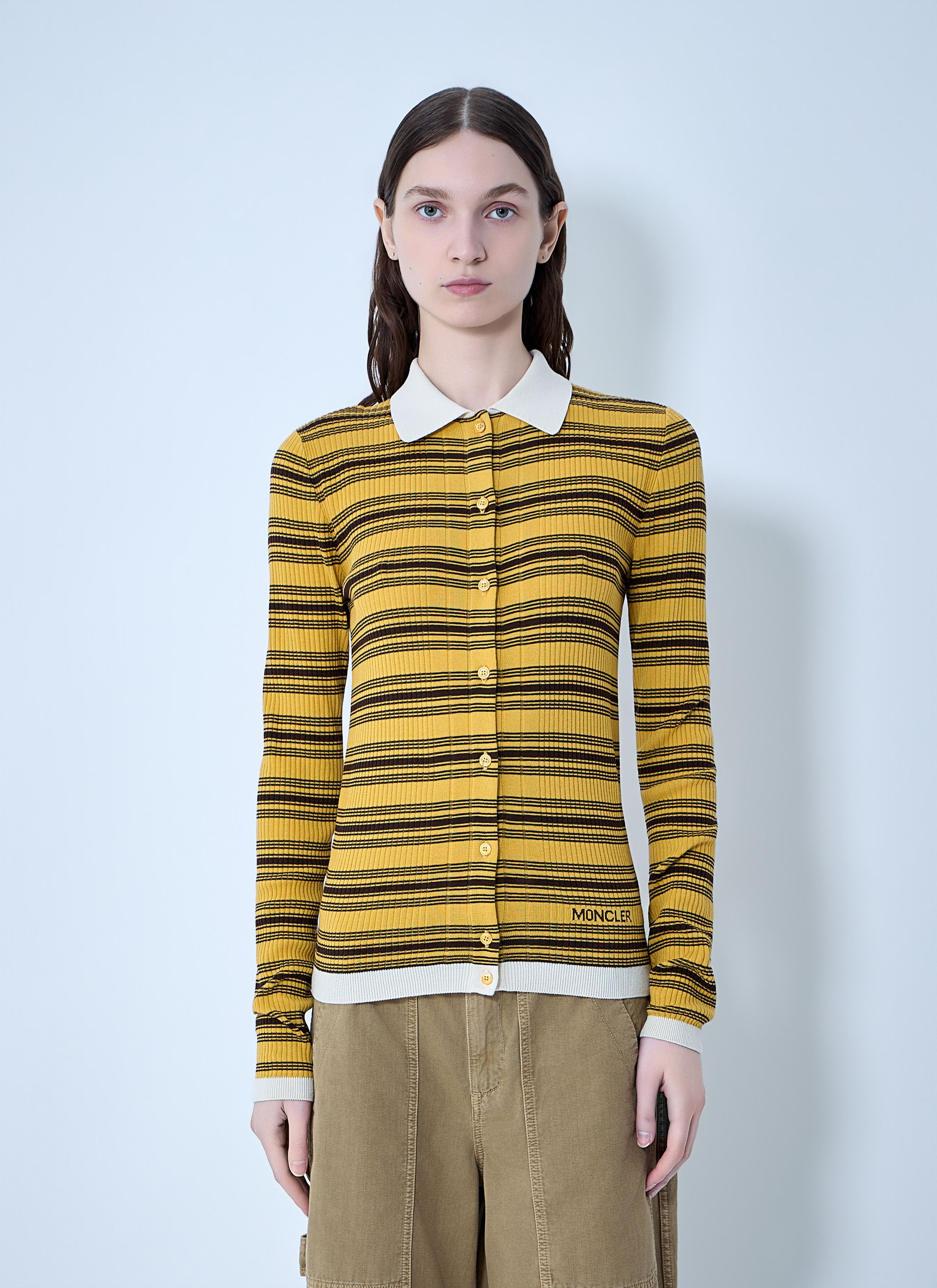Moncler Striped Button-Down Cardigan Size S / US 4 / IT 40 - 1 Thumbnail