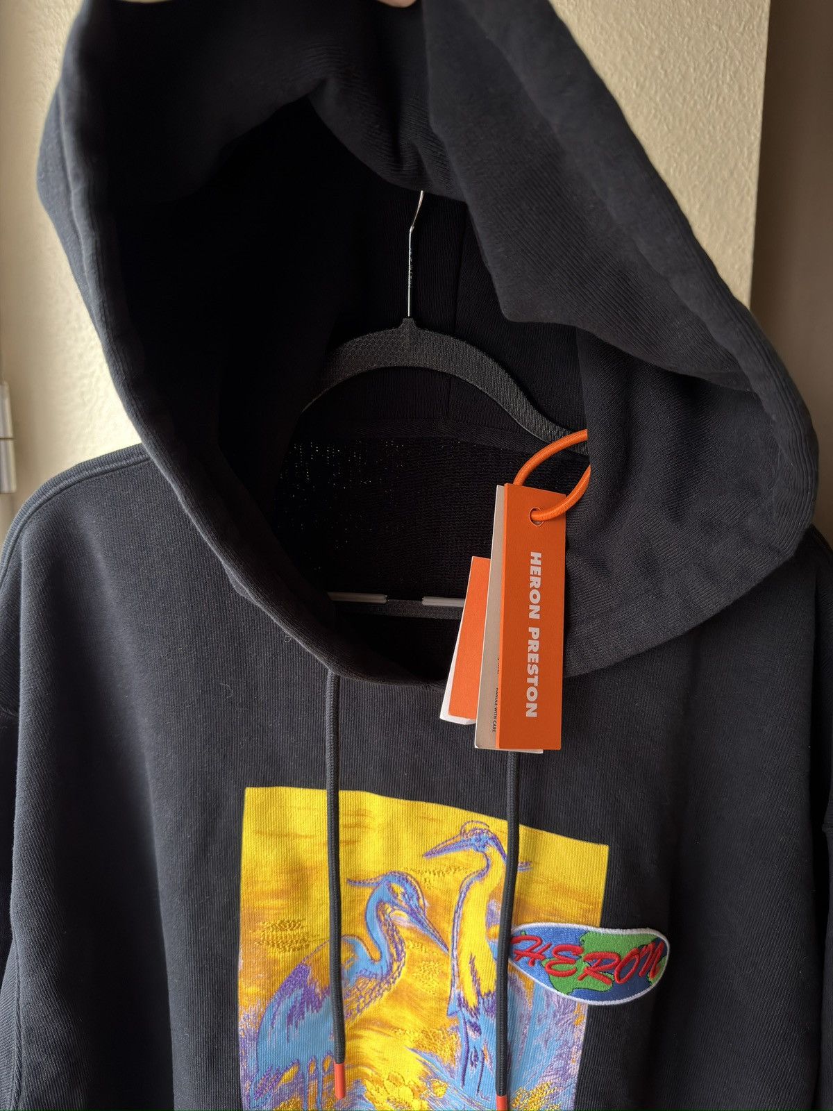 Heron Preston Heron Preston crane big logo new black hoodie Size US XL / EU 56 / 4 - 5 Thumbnail