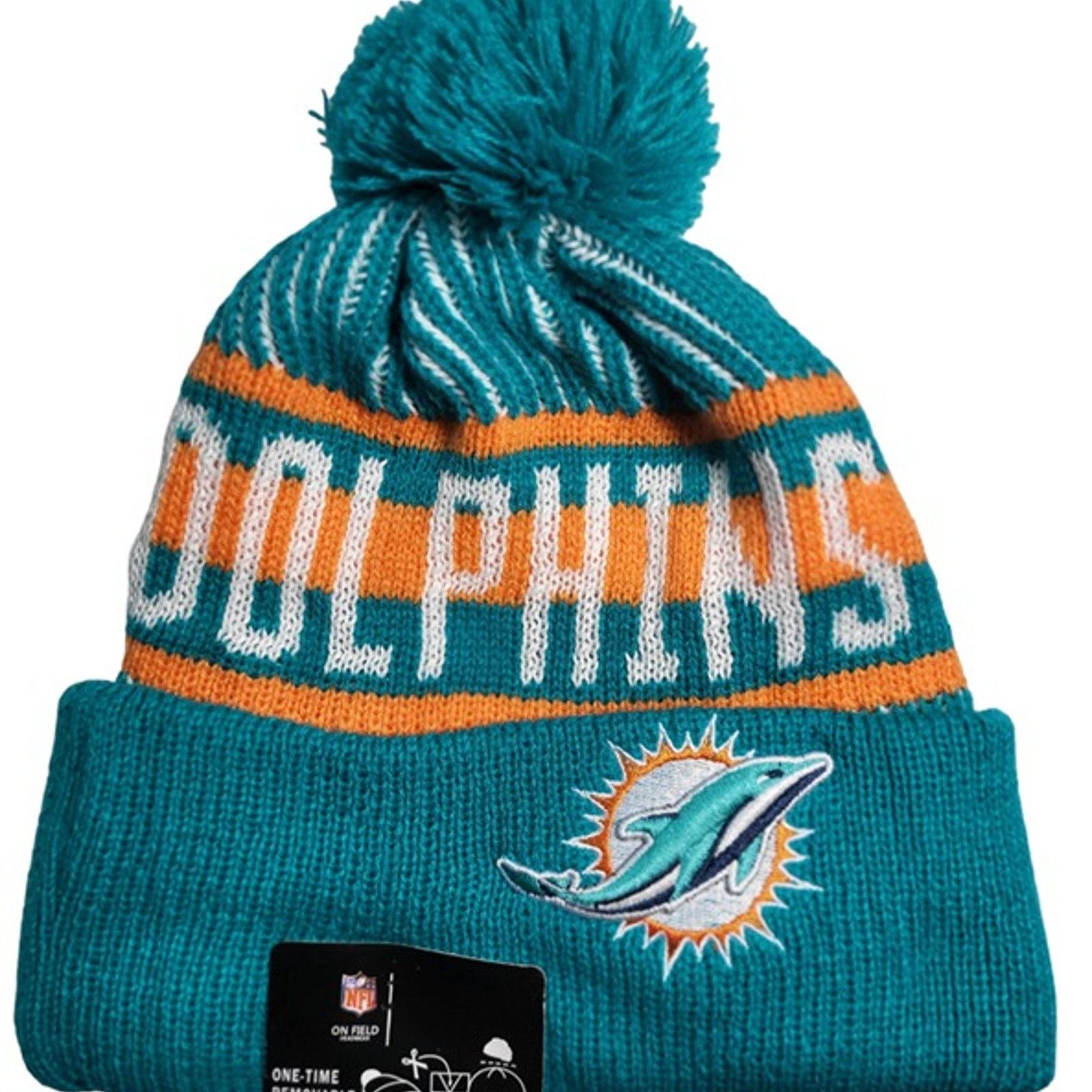 Other NWT Miami Dolphins Sports Knit Pom Beanie Fleece Lined Size ONE SIZE - 3 Thumbnail