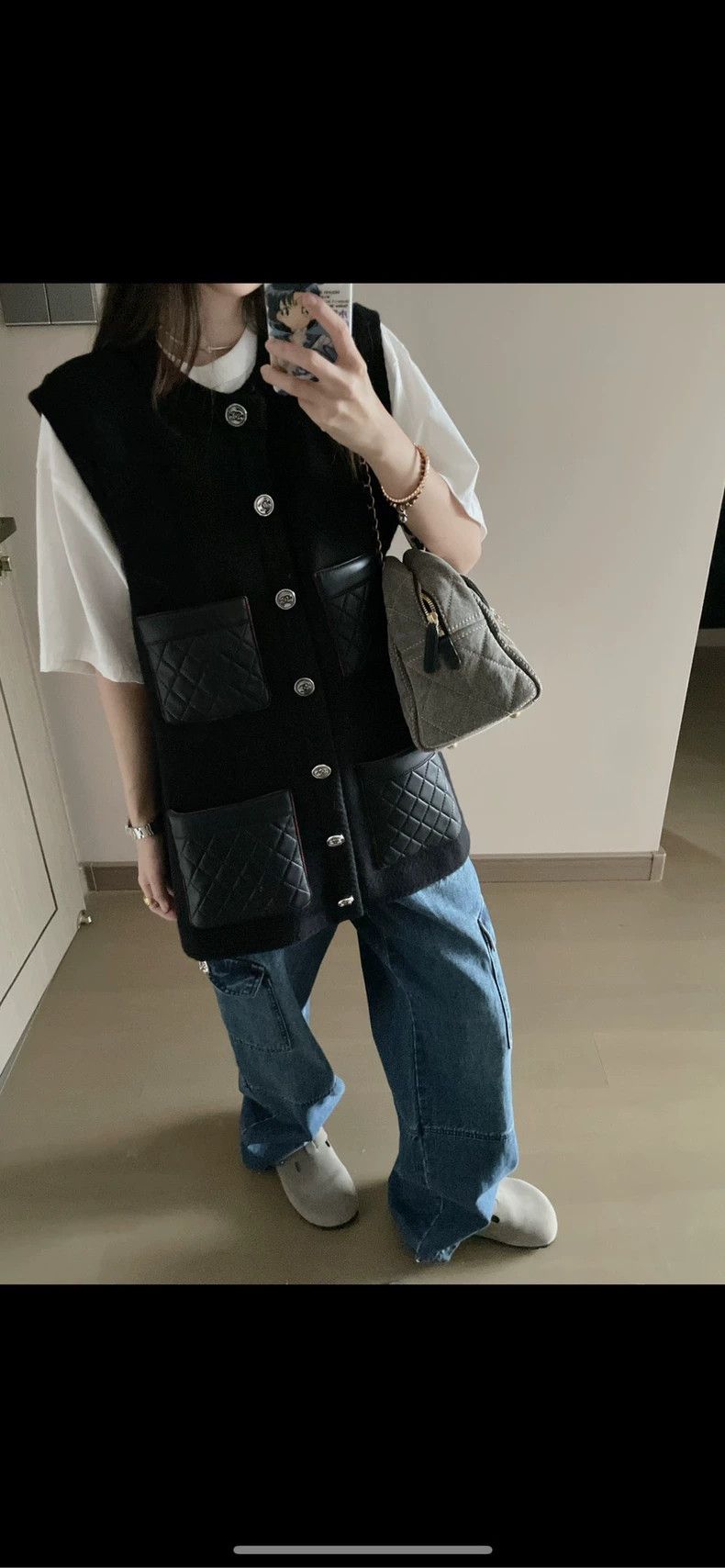 Chanel Chanel 24B black diamond patchwork four-pocket vest 2504-Ne Size XS / US 0-2 / IT 36-38 - 8 Thumbnail