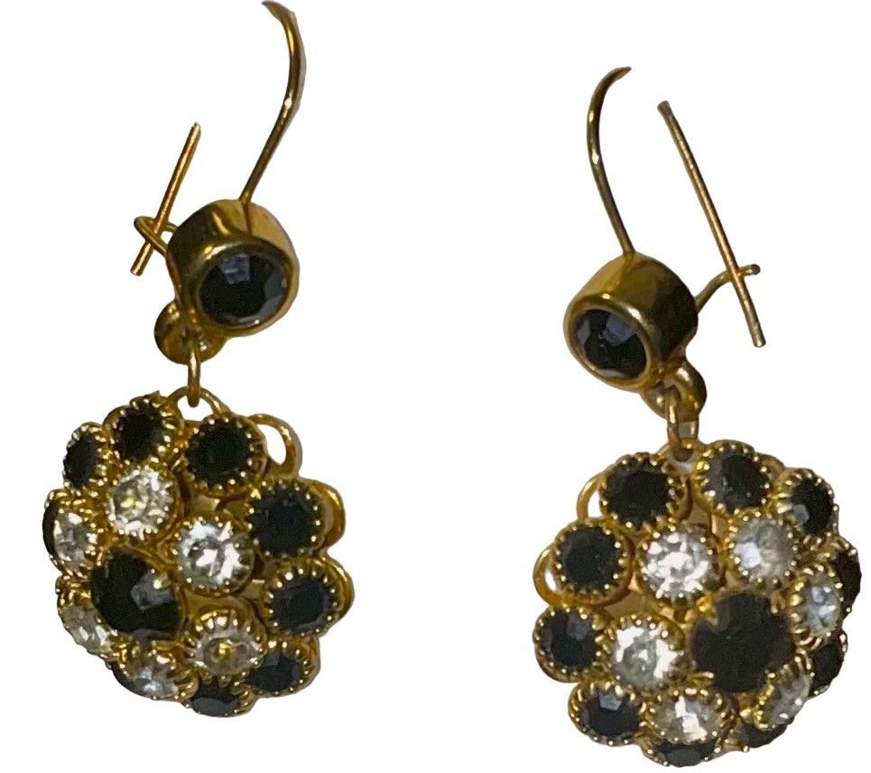 Vintage Estate “Sorrelli” Black Onyx Dome Vintage Earrings Size ONE SIZE - 2 Thumbnail