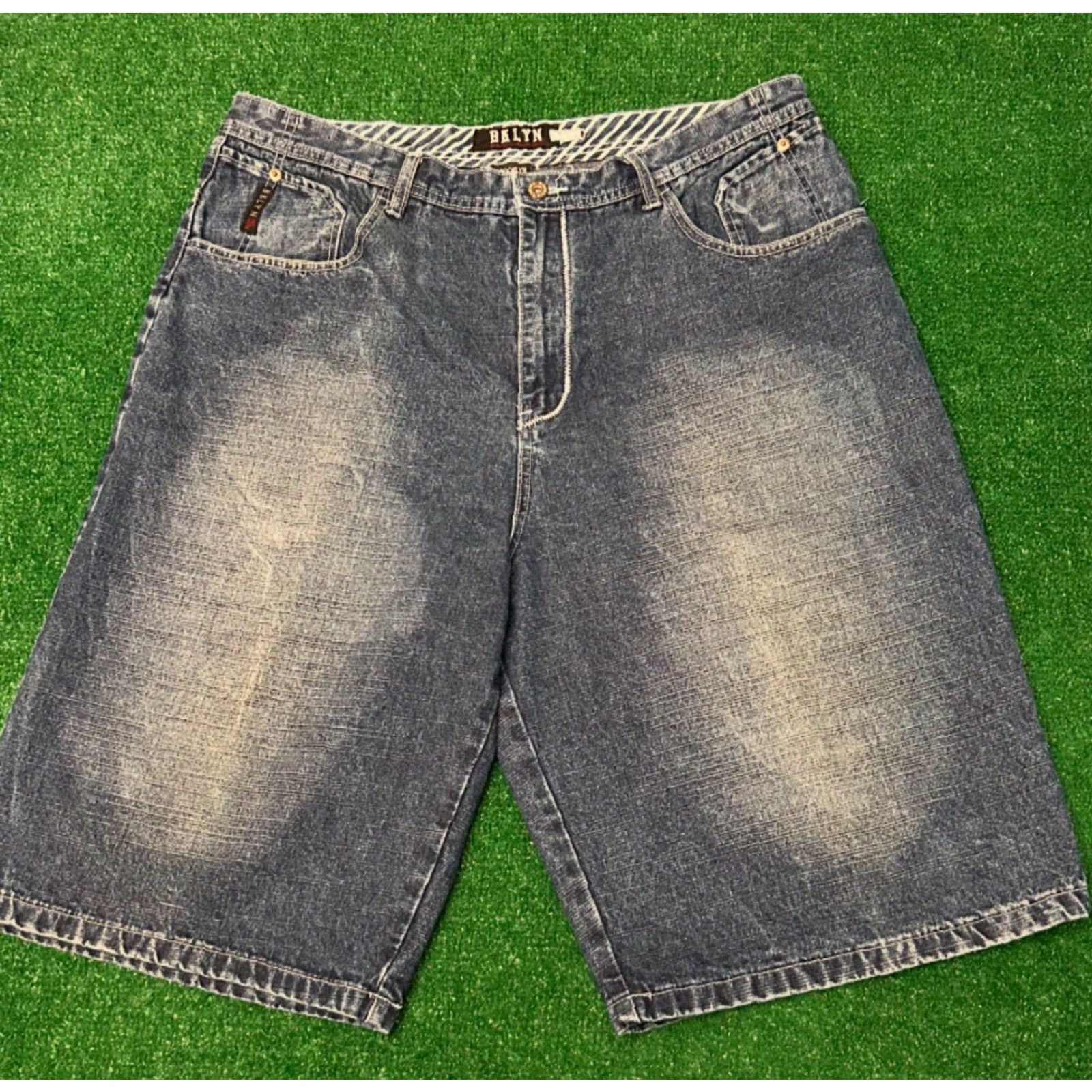 Express VINTAGE Brooklyn Xpress Baggy Hip Hop Skater Jeans Shorts Mens SZ 40 Jorts Blue Dark Size US 40 / EU 56 - 4 Thumbnail