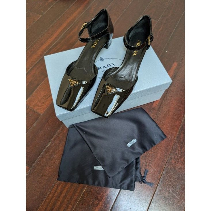 Prada Prada Vernice 35mm Patent-Leather Pumps NIB Size US 9.5 / IT 39.5 - 6 Thumbnail