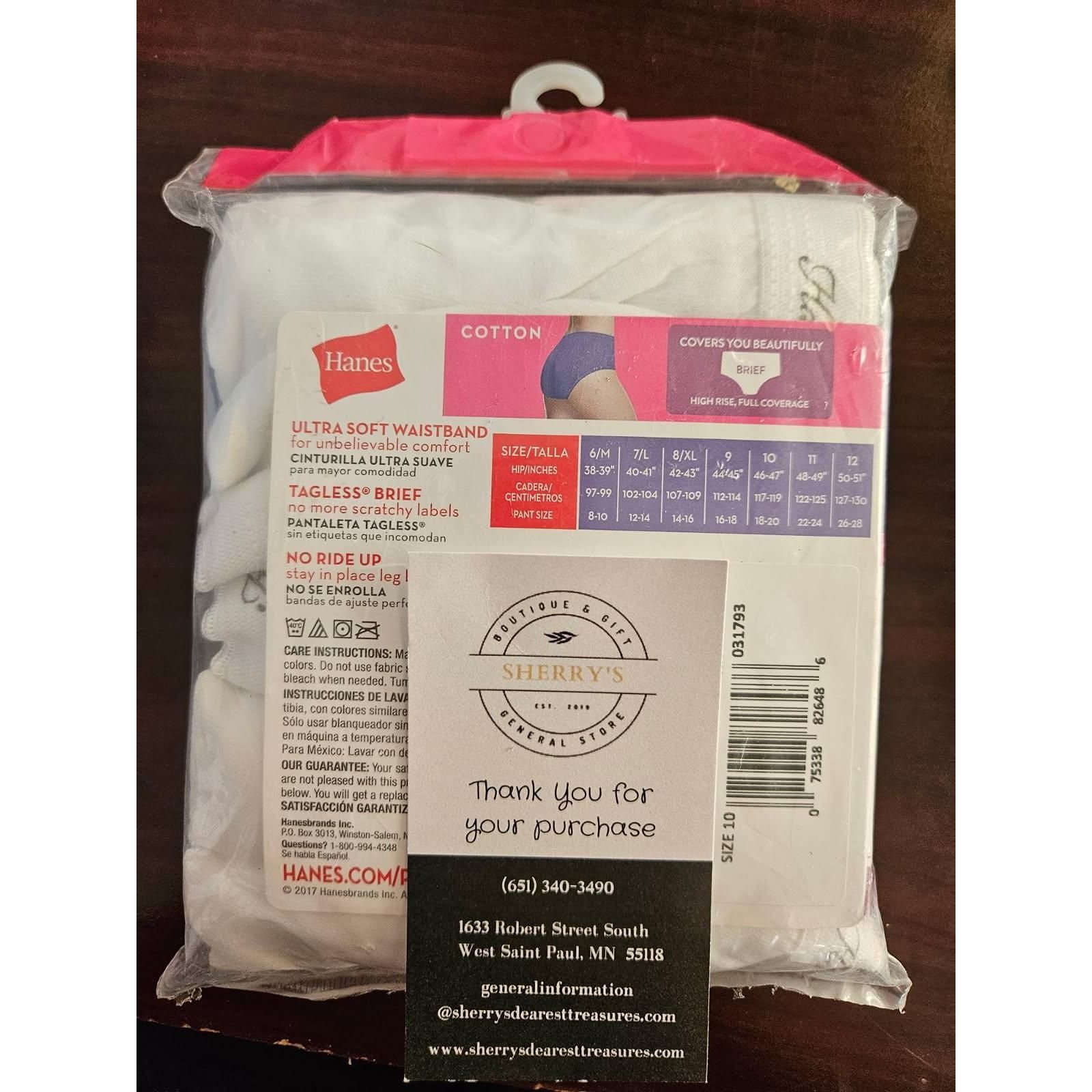 Hanes Hanes Womens Cotton Tagless Briefs Pack Of 3 Size 10 Size ONE SIZE - 2 Thumbnail