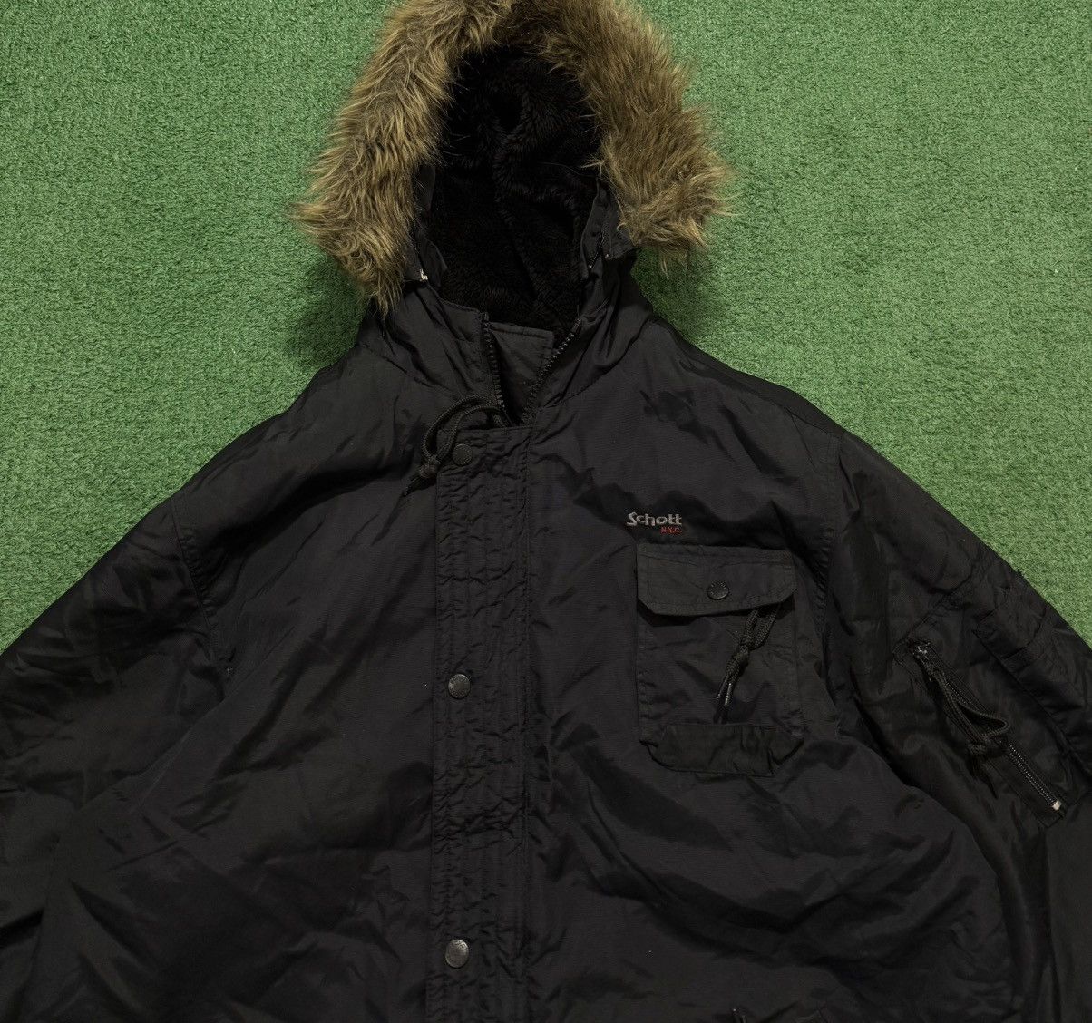 Schott Schott NyC Flight Parka Jacket Black N3B Size US M / EU 48-50 / 2 - 4 Thumbnail