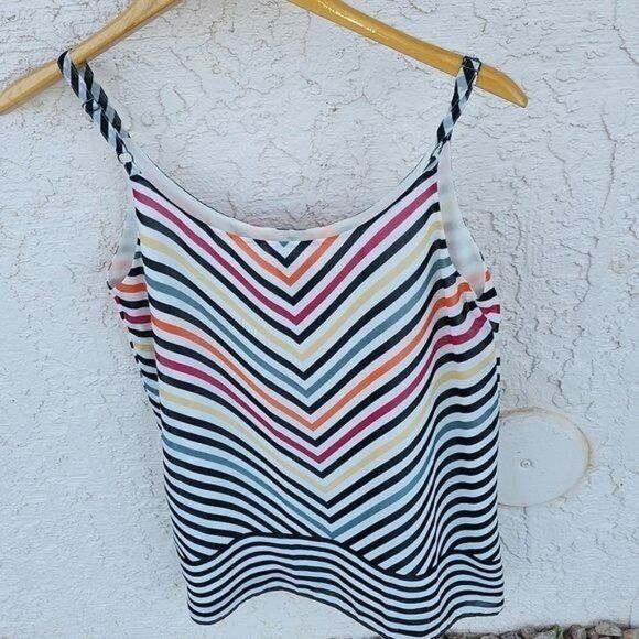 Designer CAbi Linea Cami Adjustable Spaghetti Straps Striped Dressy L Size XS / US 0-2 / IT 36-38 - 6 Thumbnail