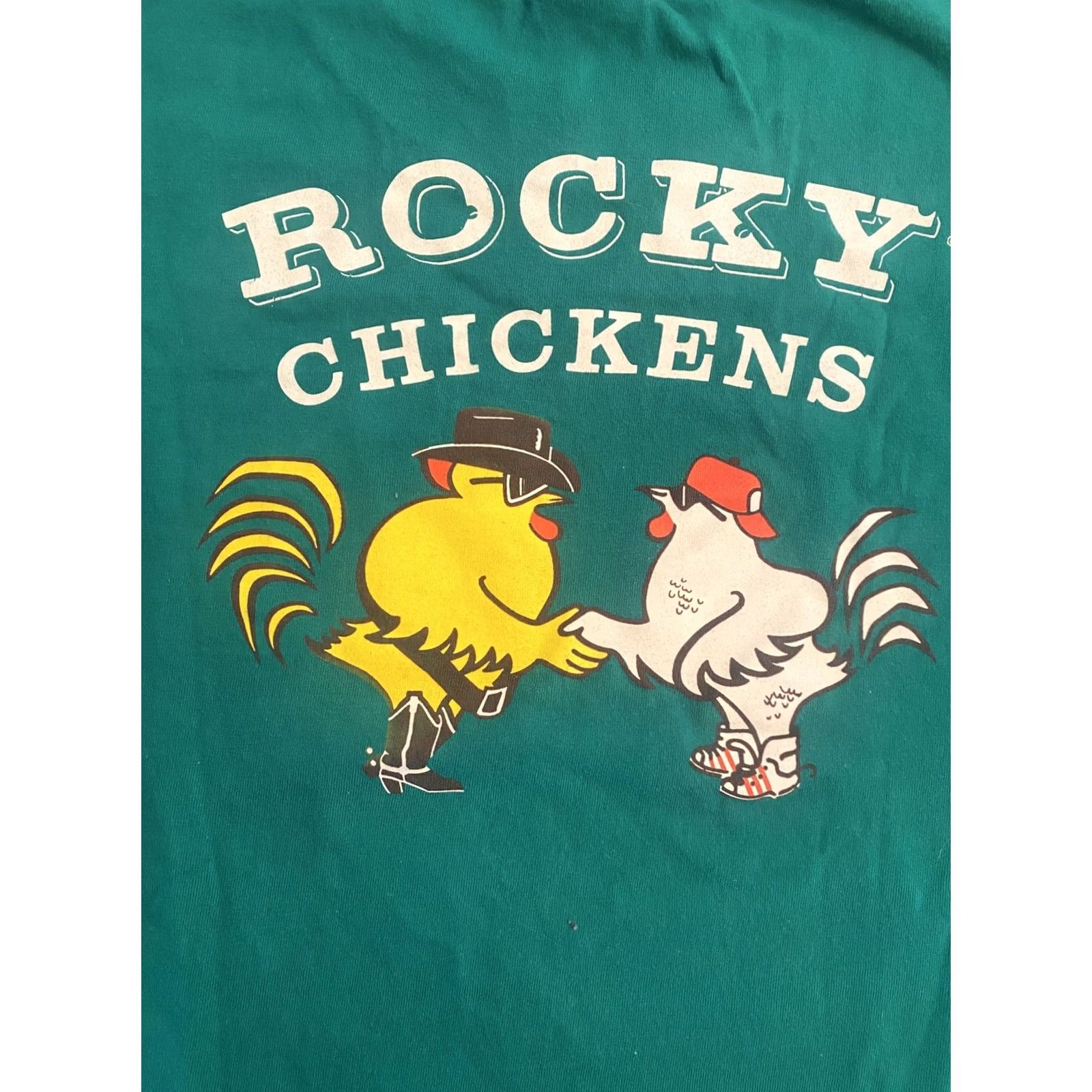 Hanes VINTAGE Rocky Chickens Corduroy Hat & Single Stitch Shirt XL Green Mens Hat Shirt XL Green Hanes Corduroy Vintage 1980s 90s Size US XL / EU 56 / 4 - 3 Thumbnail
