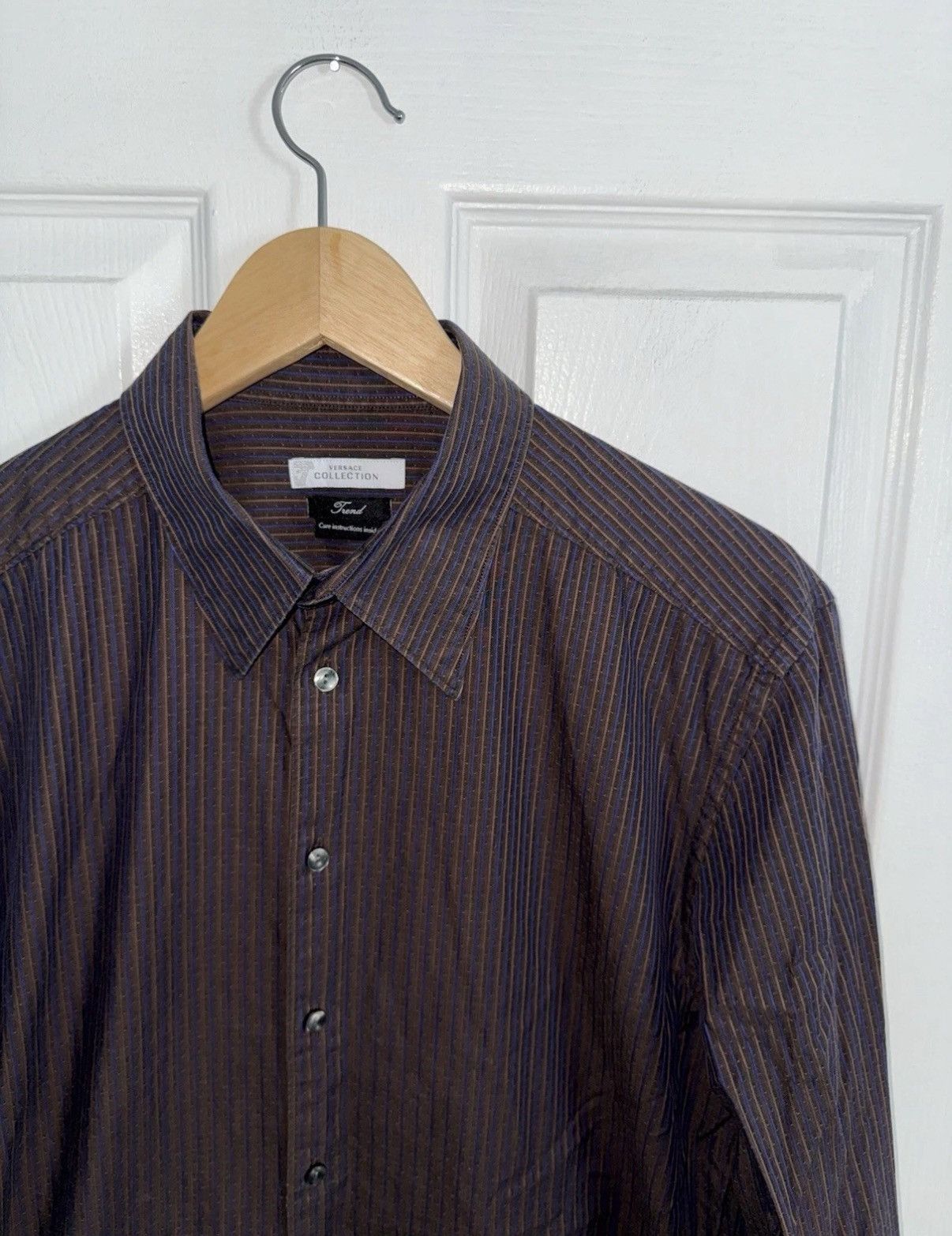 Versace Vintage Versace Collection Spellout Multi Logo Shirt 90s y2k Size US S / EU 44-46 / 1 - 1 Thumbnail
