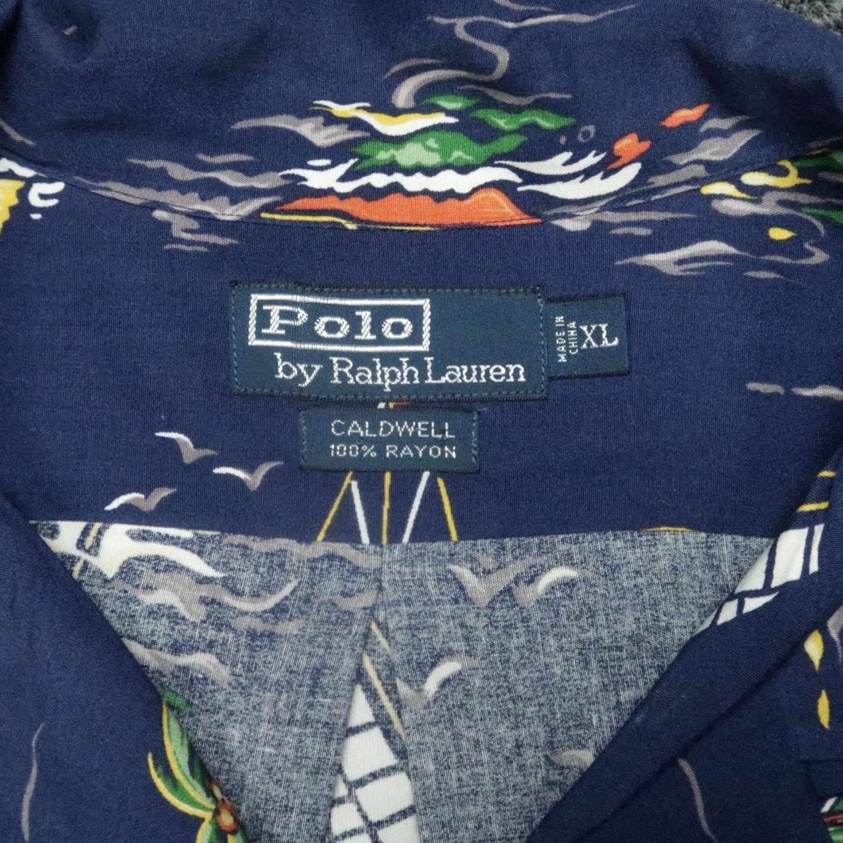 Polo Ralph Lauren VINTAGE Polo Ralph Lauren Shirt Men XL Caldwell Rayon Sailing Camp Collar 90s Size US XL / EU 56 / 4 - 3 Thumbnail