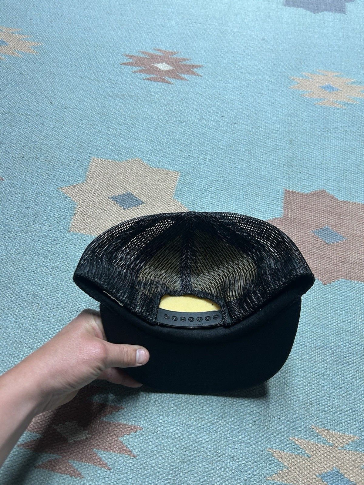 Vintage Vtg trucker hat mesh Courvoisier Cognac liquor black snap Size ONE SIZE - 4 Thumbnail