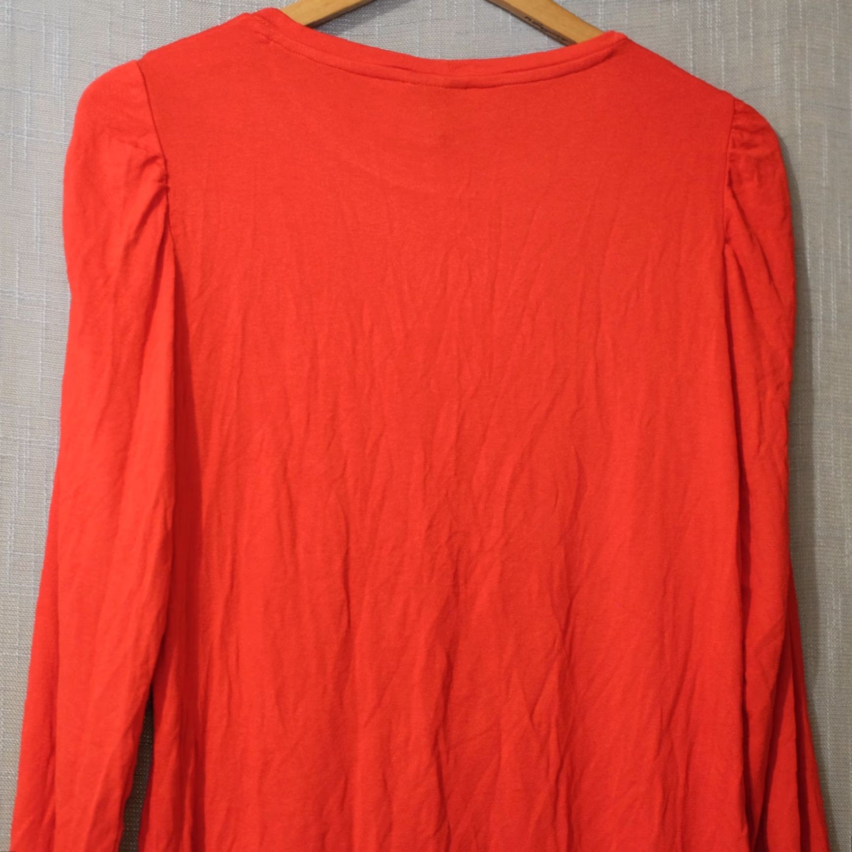 Vintage Bobeau Puff Sleeve Top Red Super Soft Viscose Blend Stretch Women's L Shirt Size L / US 10 / IT 46 - 5 Thumbnail