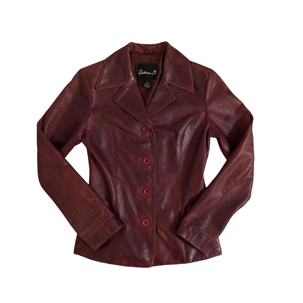 Other Arden B. Y2K Oxblood Women's Leather Jacket Blazer Size XS / US 0-2 / IT 36-38 - 1 Thumbnail