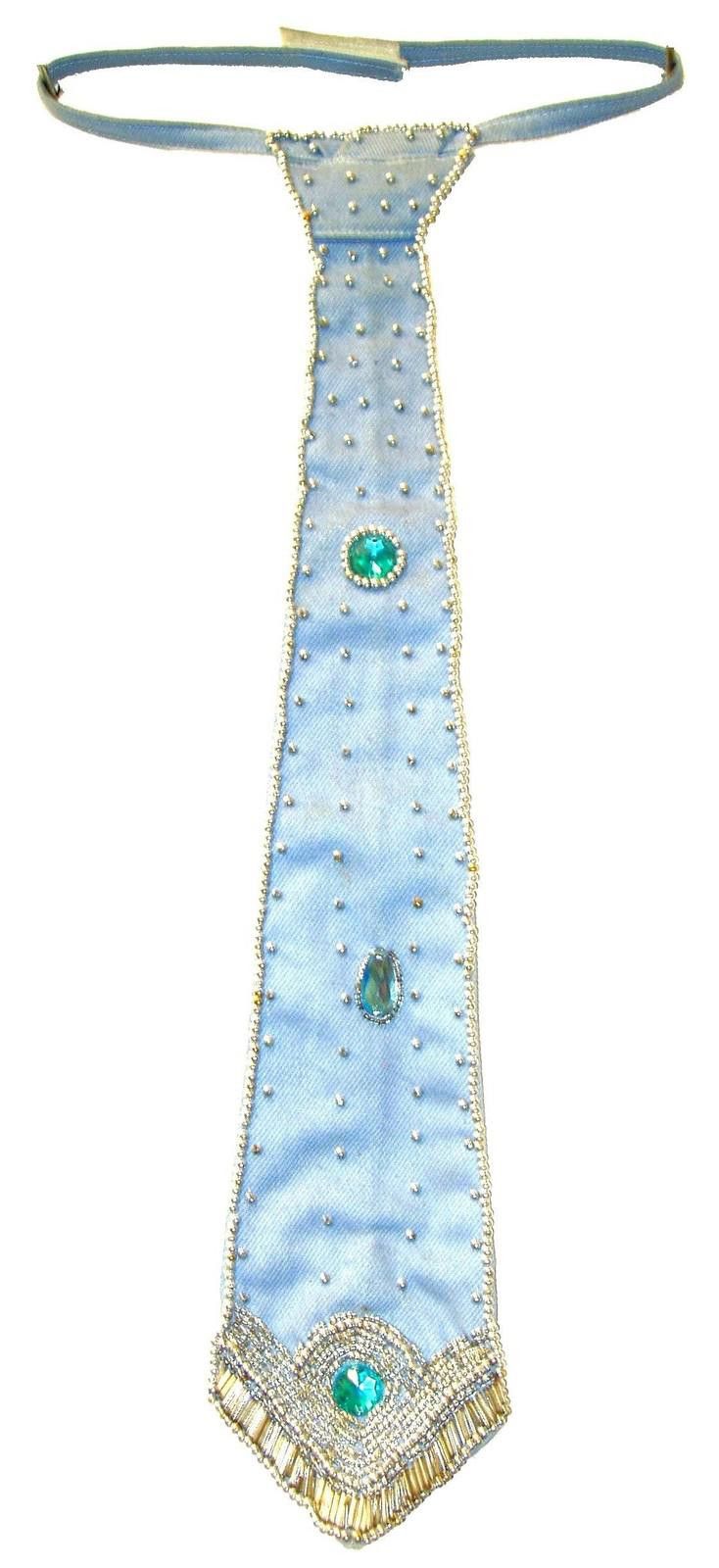 Le Grande Bleu (L.G.B.) Sequin Neck Tie Denim Lite Blue w/Sequins Adult Unisex Size ONE SIZE - 1 Preview