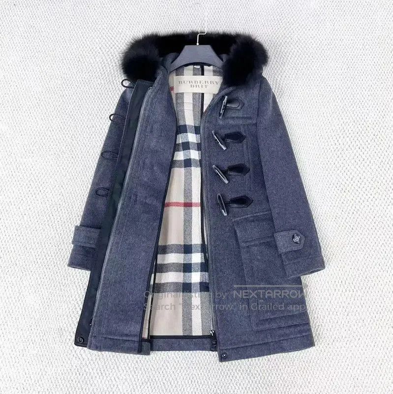 Burberry Burberry Gray Wool Duffle Coat with Hood. Size S / US 4 / IT 40 - 3 Thumbnail