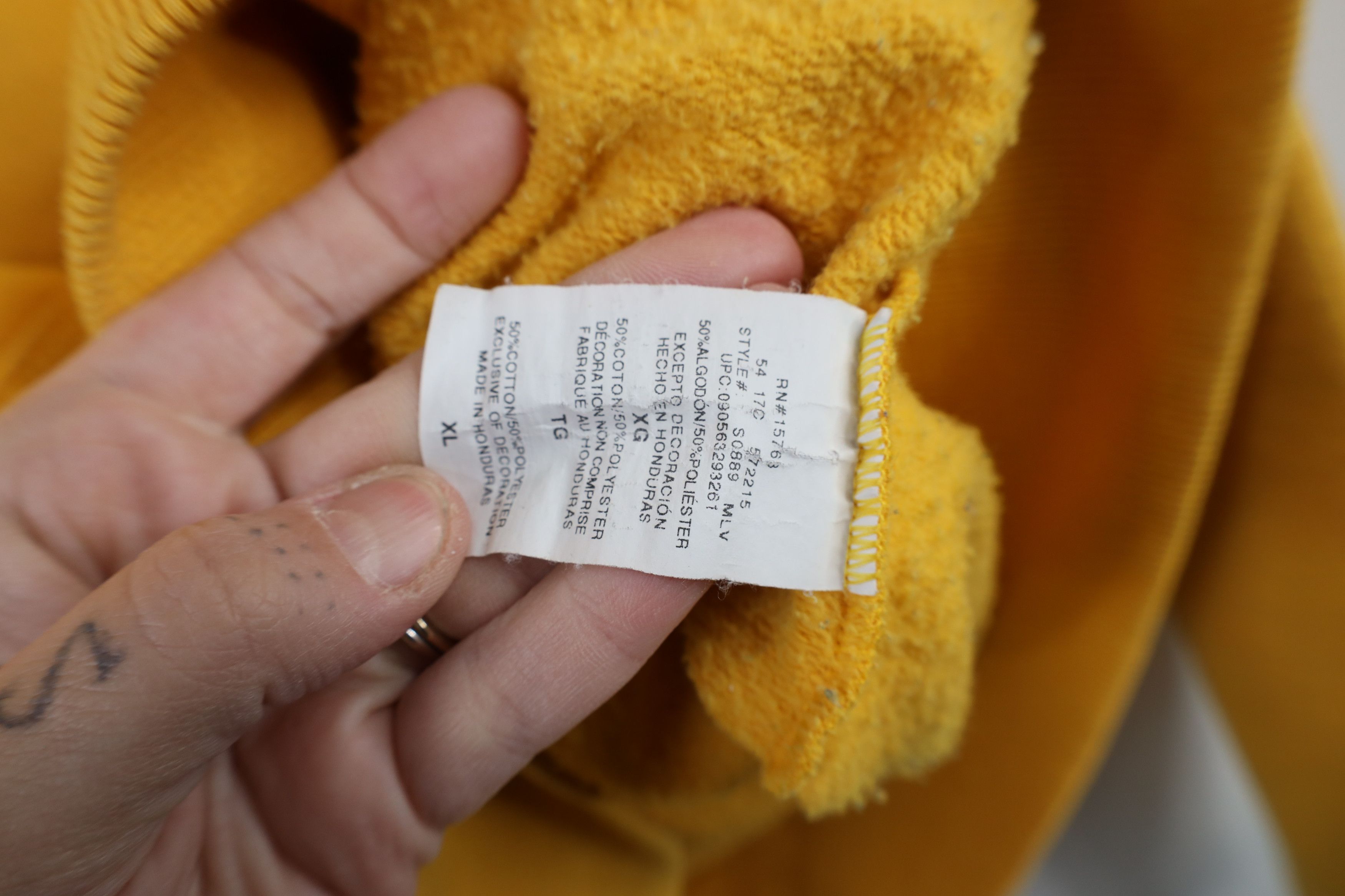 Champion × Vintage Vintage Champion Monochrome Logo Hoodie Sweatshirt Yellow Size US XL / EU 56 / 4 - 13 Thumbnail
