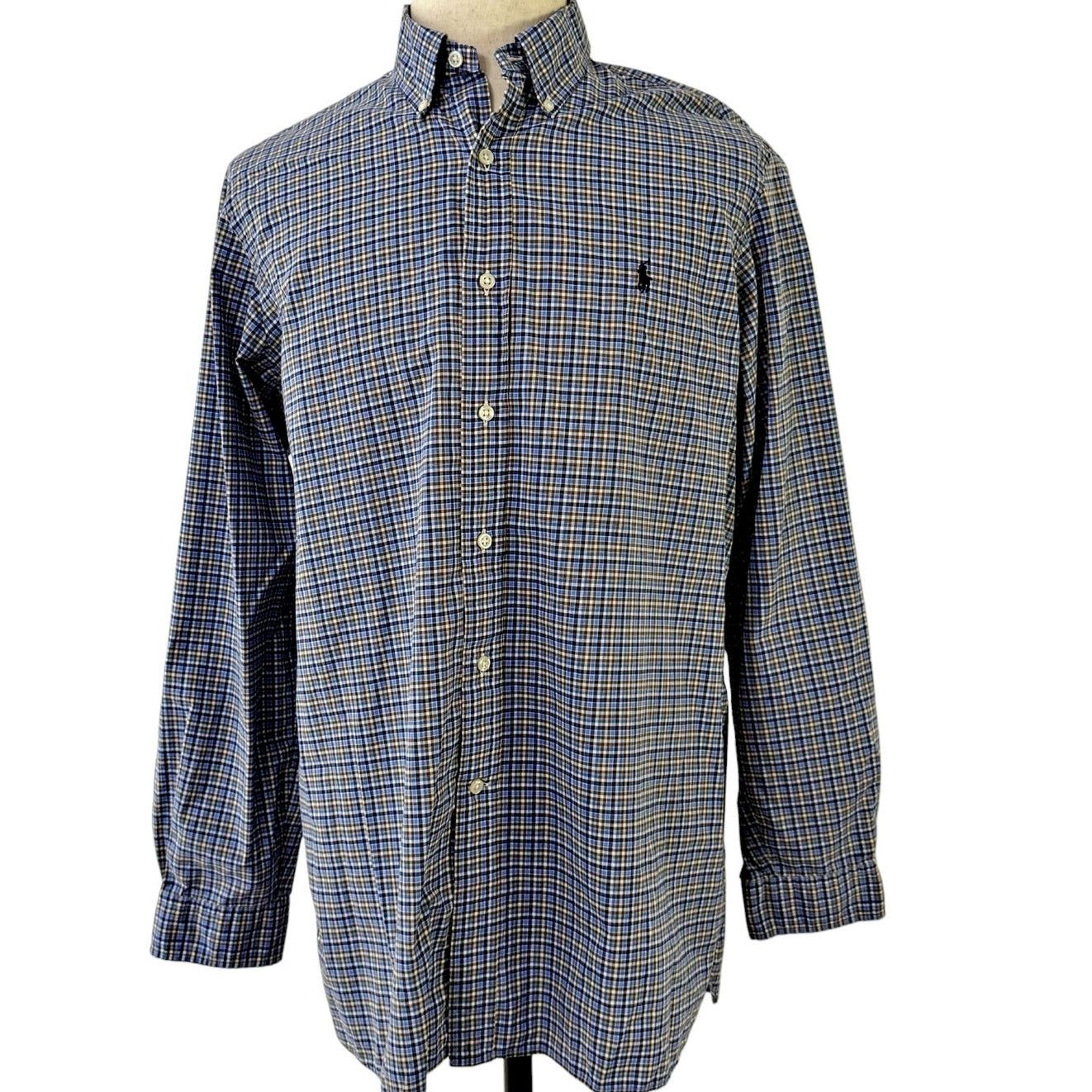 Ralph Lauren Ralph Lauren Blue Plaid Button Down Shirt Cotton Stretch LRG Size US L / EU 52-54 / 3 - 2 Thumbnail