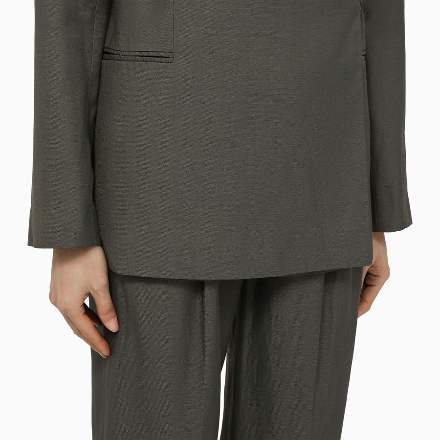 Loulou de Saison o1d2blof0824 Sandyato Single-Breasted Viscose Blazer Size L / US 10 / IT 46 - 4 Thumbnail