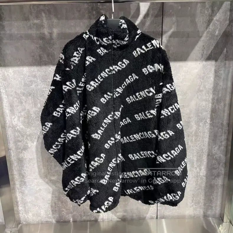 Balenciaga Balenciaga Black Teddy Full Print Jacket Size XXS / US 00 / IT 34 - 1 Thumbnail