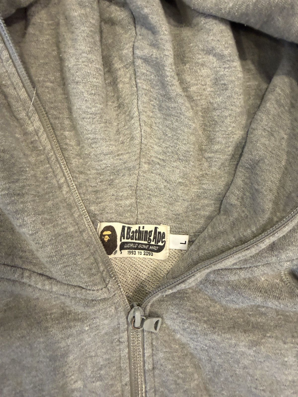 Bape Bape Grey/Grey Ape Face Full ZIP Hoodie Size US L / EU 52-54 / 3 - 5 Thumbnail