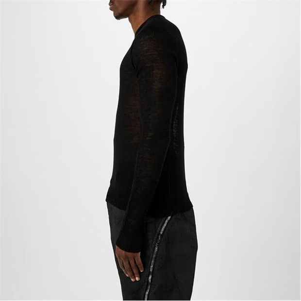 Rick Owens o1g2r1mq0624 Knit Crew Top in Black Size US S / EU 44-46 / 1 - 2 Thumbnail