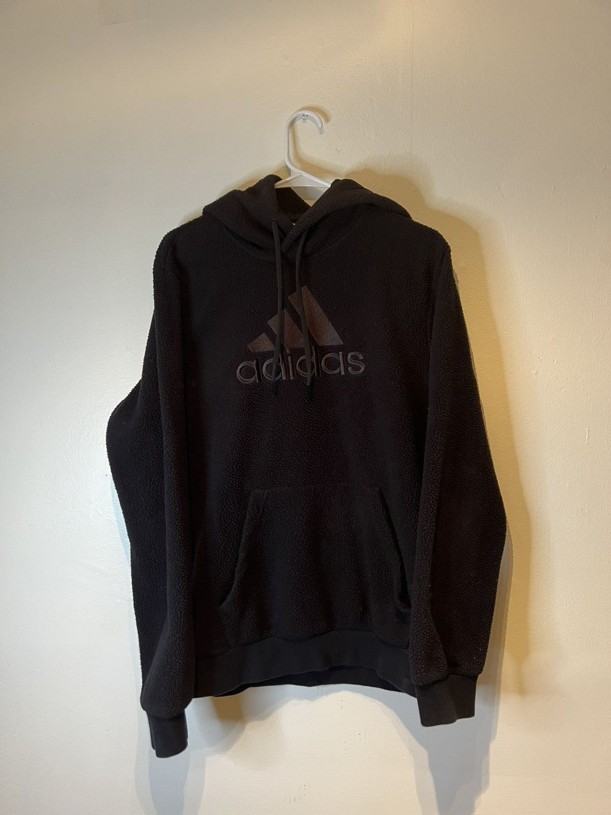 Adidas Adidas Men Black Sherpa Long Sleeve Hoodie Sweatshirts M Size US M / EU 48-50 / 2 - 1 Thumbnail