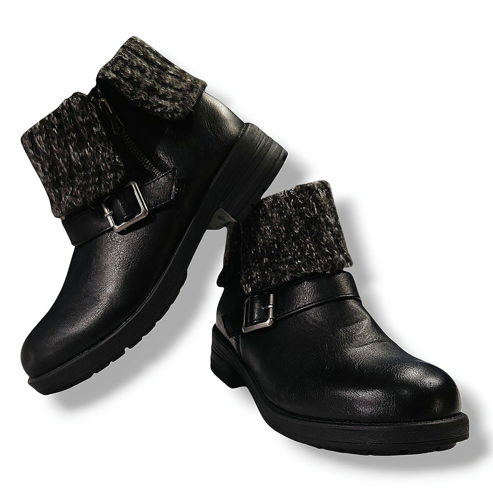 UNIONBAY Unionbay Engineer Ankle Boot Sweater Cuff Lug Sole Black 7.5 Size US 7.5 / IT 37.5 - 2 Thumbnail