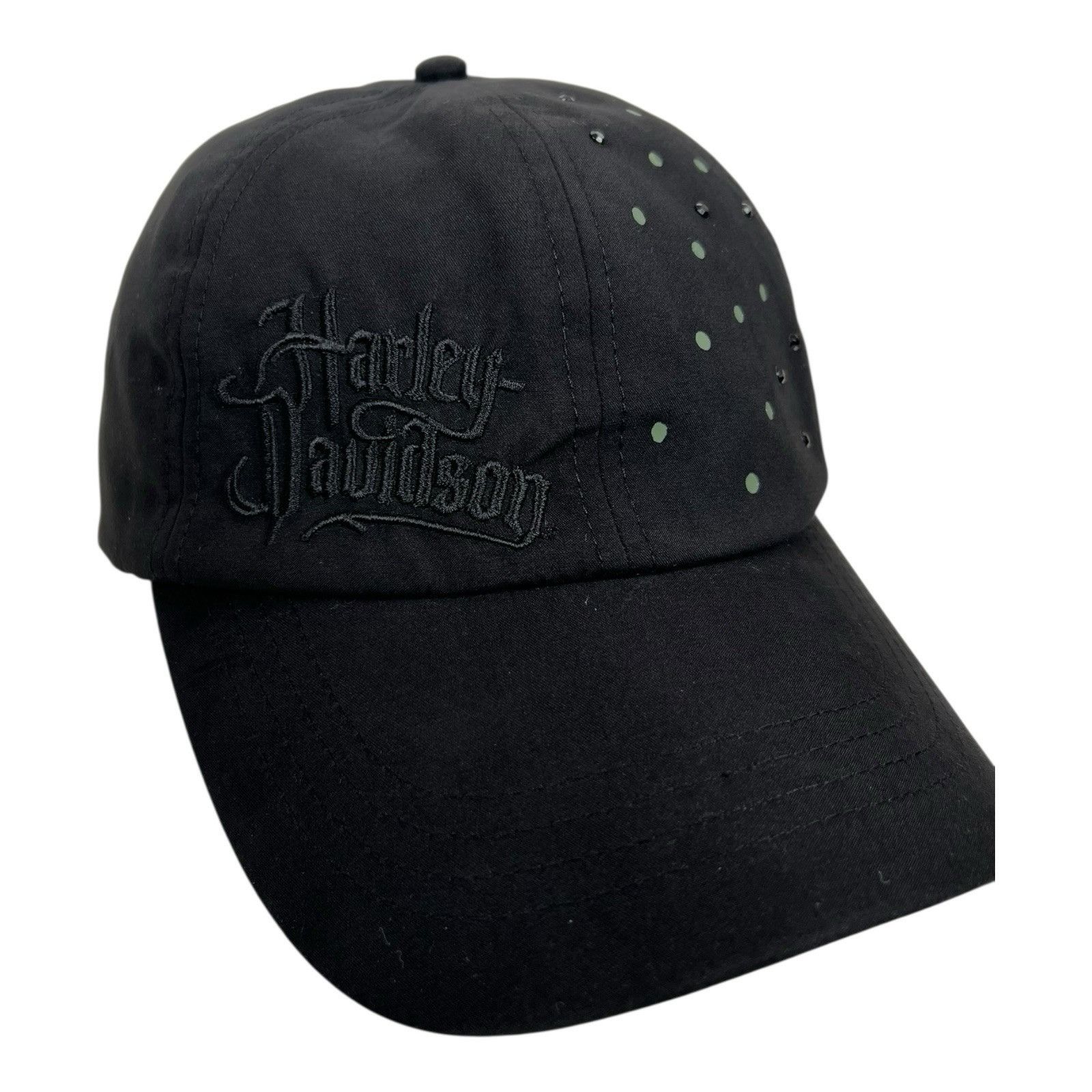 Harley Davidson Vintage Women’s Harley Davidson Hat Cap Black Embroidered St Size ONE SIZE - 1 Thumbnail