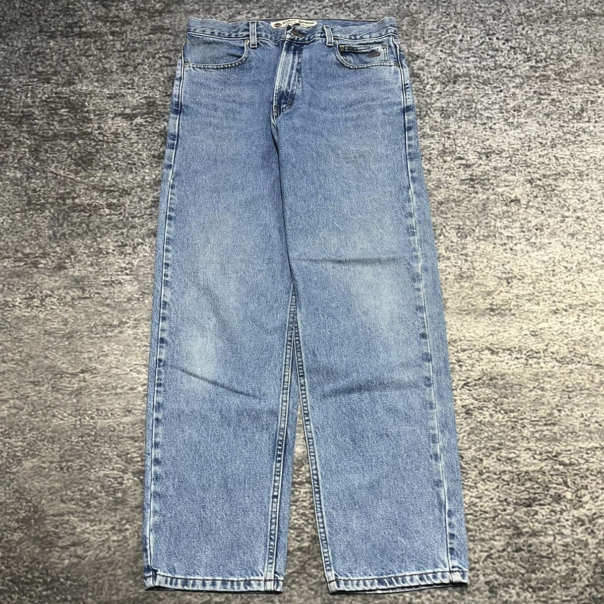 Harley Davidson Vintage 90s Harley Davidson Blue Denim Jeans 34x30 Size US 34 / EU 50 - 2 Thumbnail
