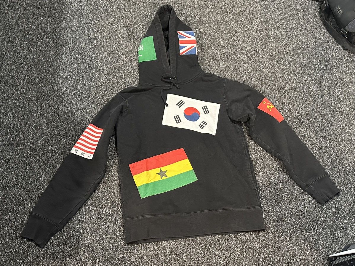 image of Supreme 2013 International Flags Pullover Hoodie in Black, Men's (Size Small)