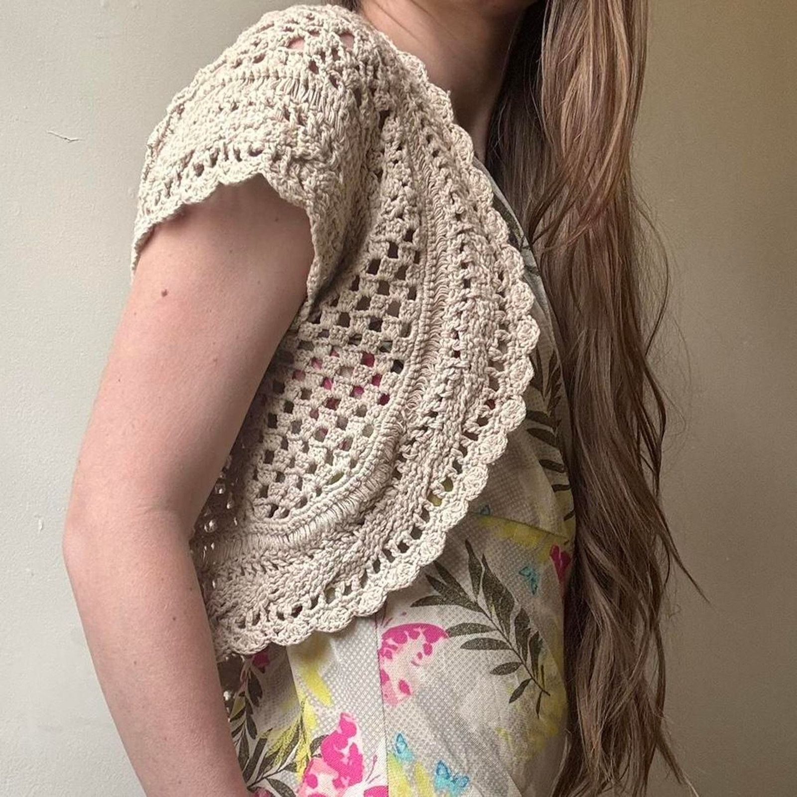 American Rag Y2K American Rag Cie Crochet Crop Shrug Small Boho Hippie Size S / US 4 / IT 40 - 1 Thumbnail