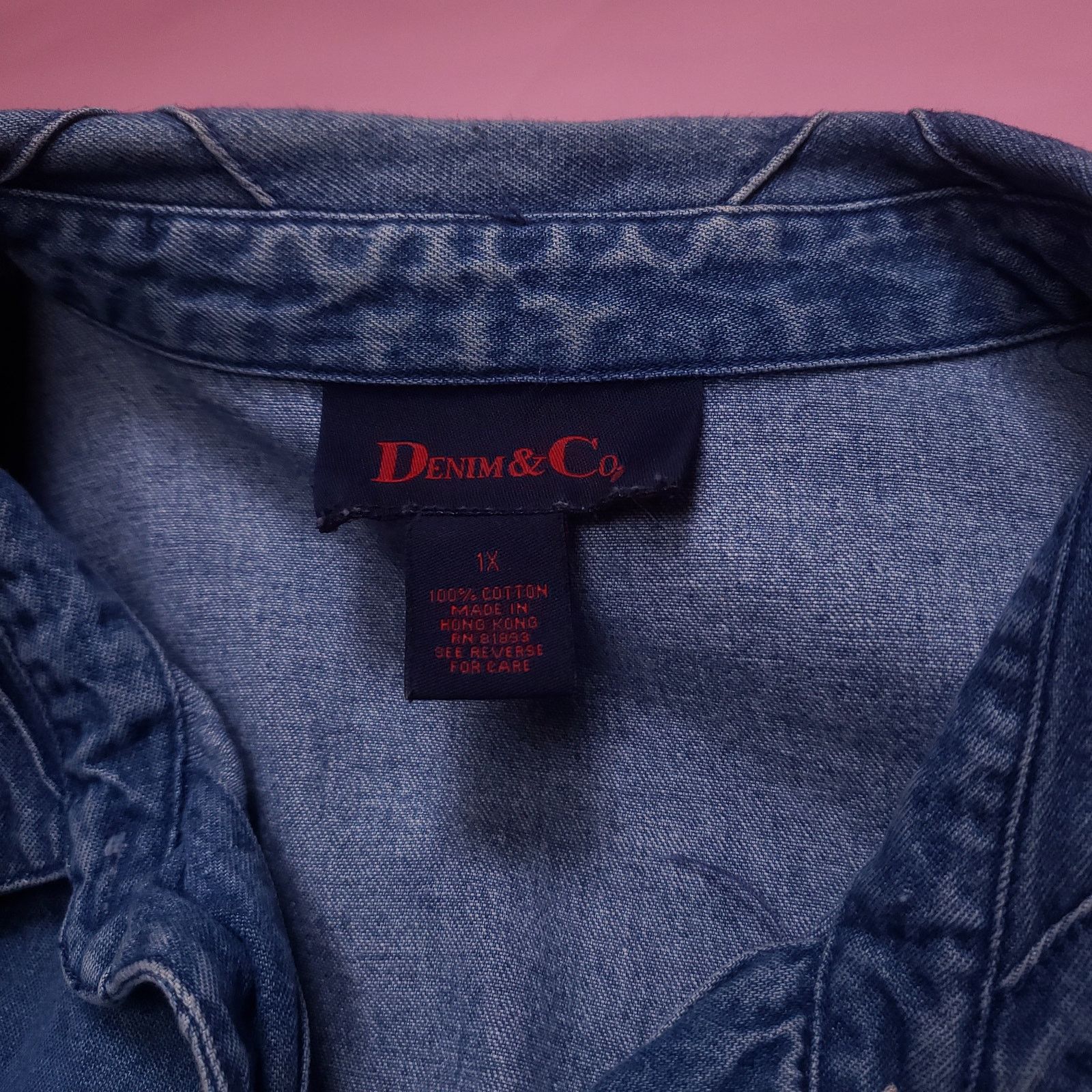Denim & Co. Vtg Denim & Co denim Womens button up top Size XL / US 12-14 / IT 48-50 - 3 Thumbnail