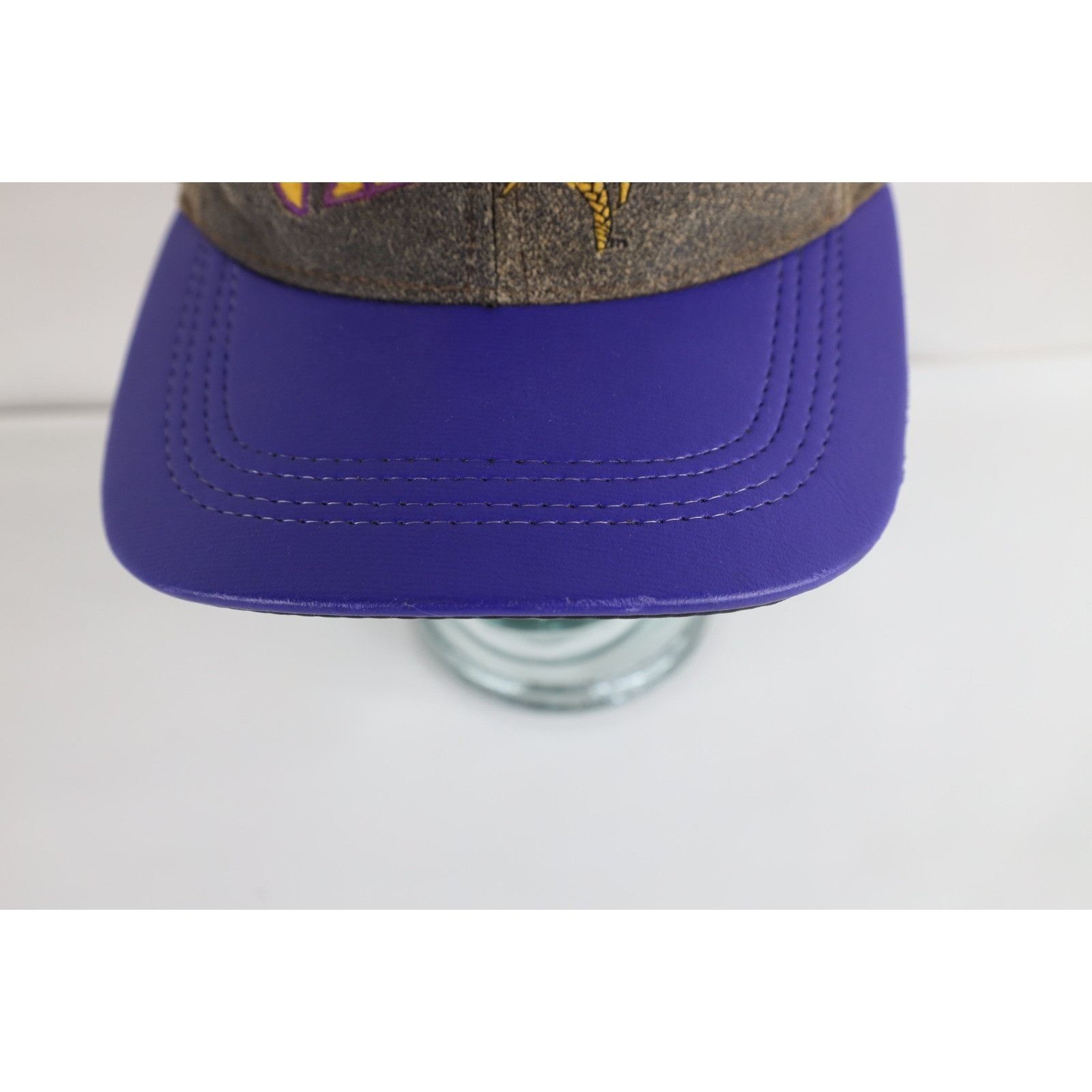 Vintage Vintage 90s Suede Leather Minnesota Vikings Football Hat Size ONE SIZE - 2 Thumbnail