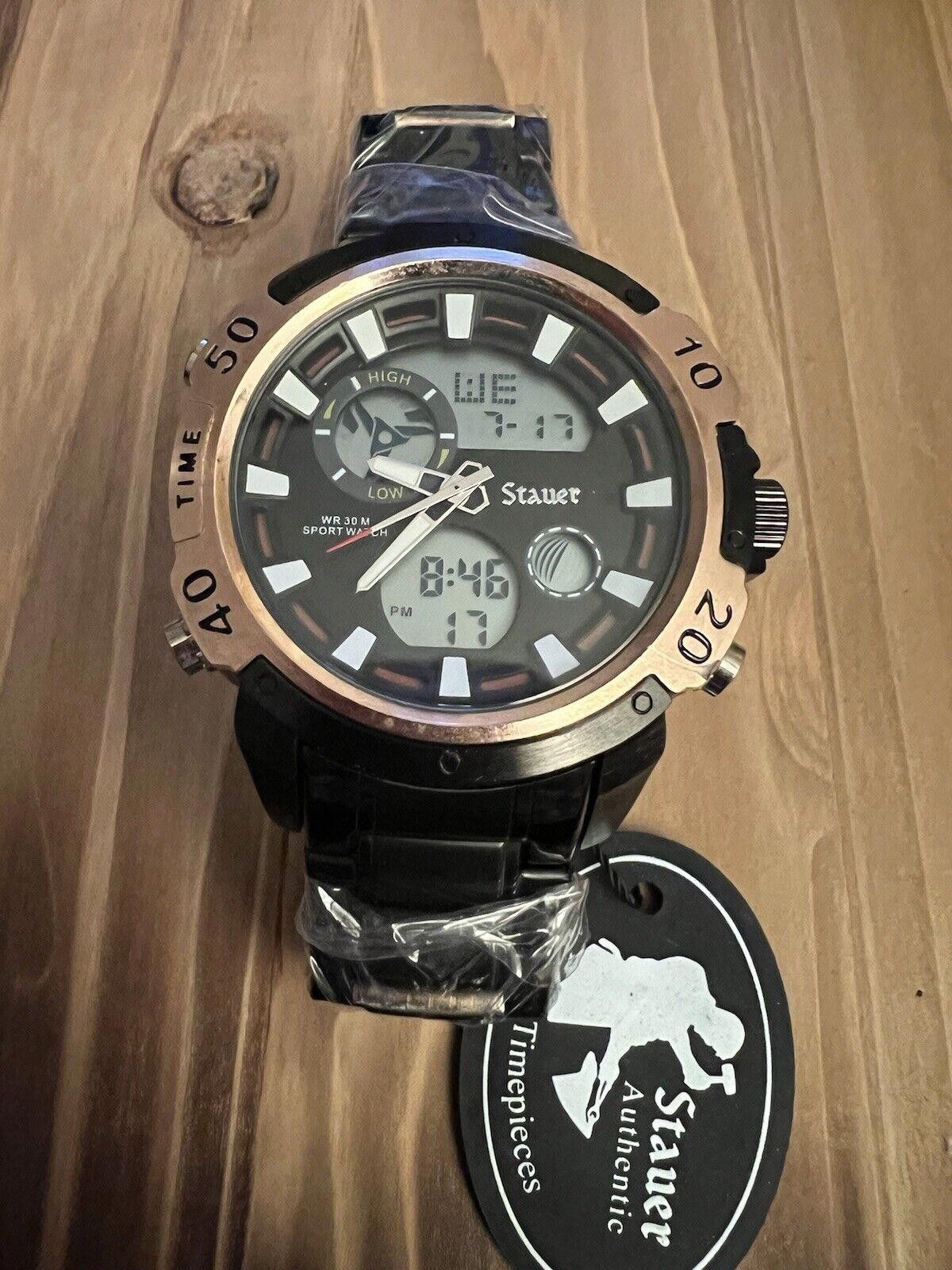 Designer Stauer men’s watch Digital And Analog New Battery Size ONE SIZE - 1 Thumbnail