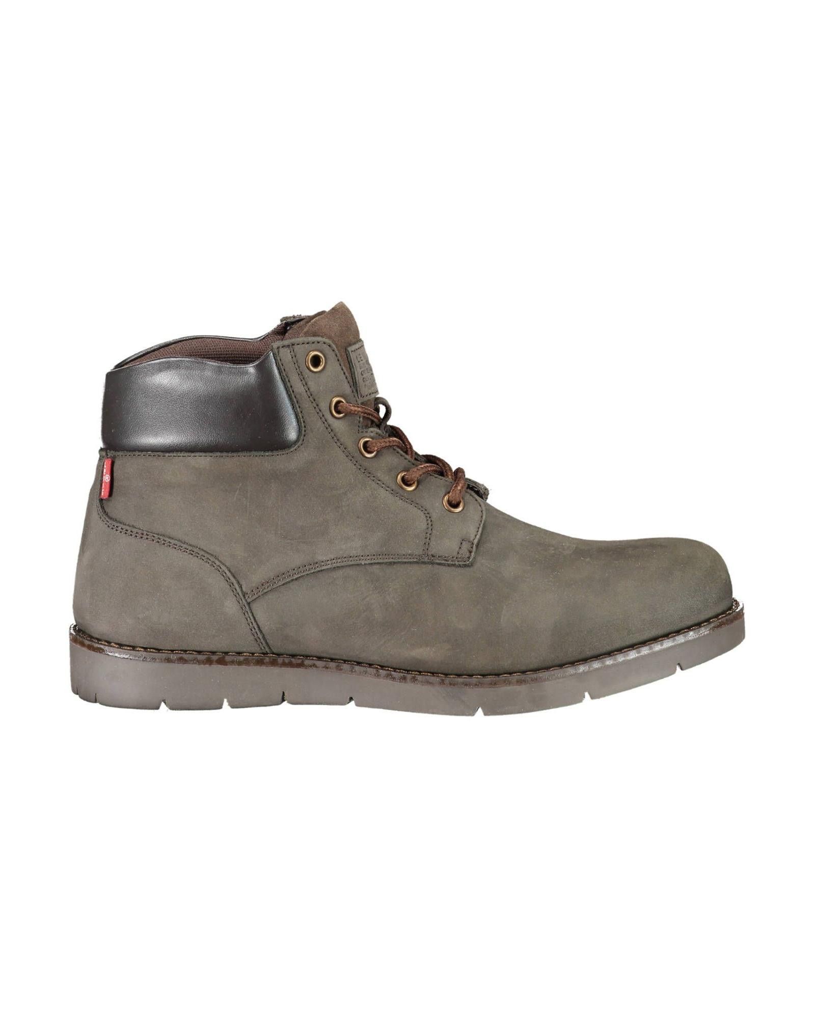 image of Levis Contrasting Lace-Up Ankle Boot With Logo Detail in Brown, Men's (Size 11)