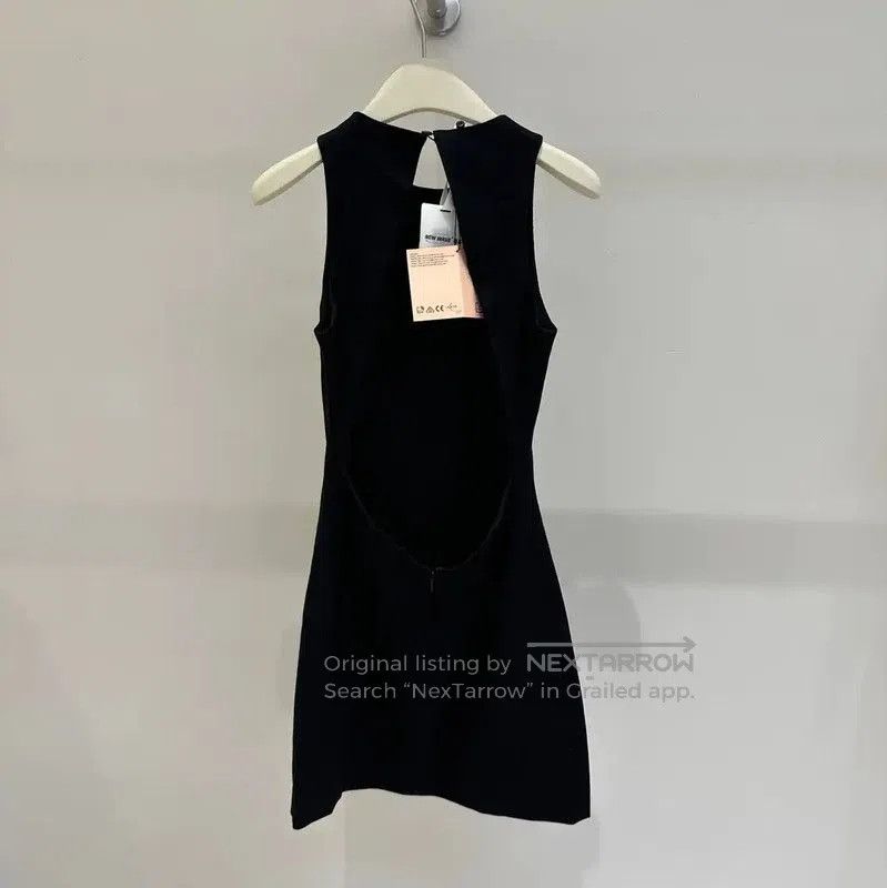 Miu Miu Miu Miu Black Sleeveless Logo Mid-Length Dress . Size S / US 4 / IT 40 - 4 Thumbnail