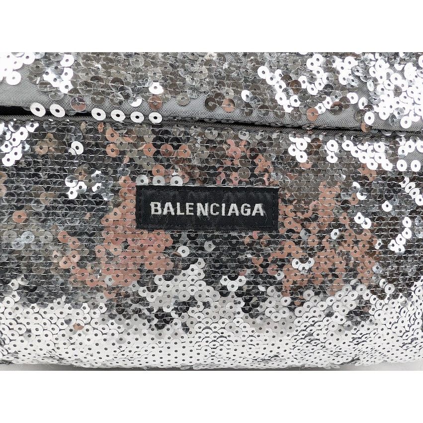 Balenciaga o1rshd1 Size: OS/Sequin Embroidered Nylon EX Backpack Silver Size ONE SIZE - 5 Thumbnail