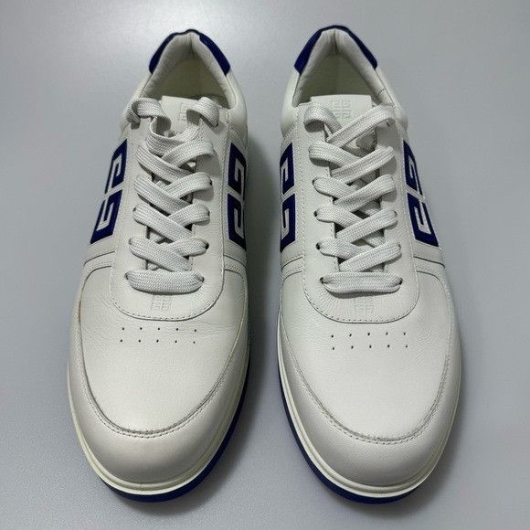 Givenchy Givenchy G4 Low-Top Leather Sneakers White Blue Men’s EU 46/ Size US 13 / EU 46 - 2 Thumbnail