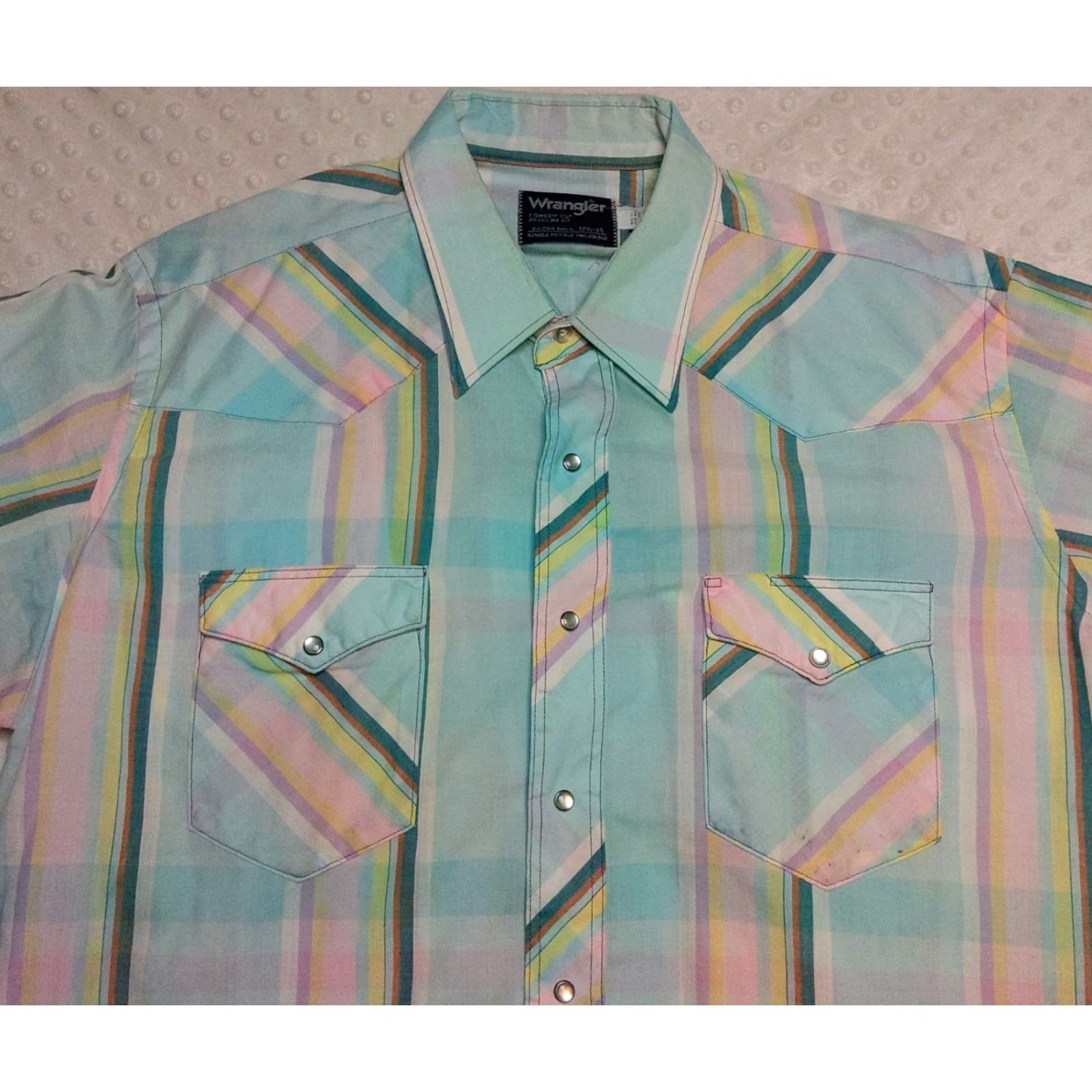 Wrangler Wrangler Vtg 90s Pastel Stripe Pearl Snap Button-Down Shirt Western Rodeo XLT Mens Shirt Size US XL / EU 56 / 4 - 4 Thumbnail