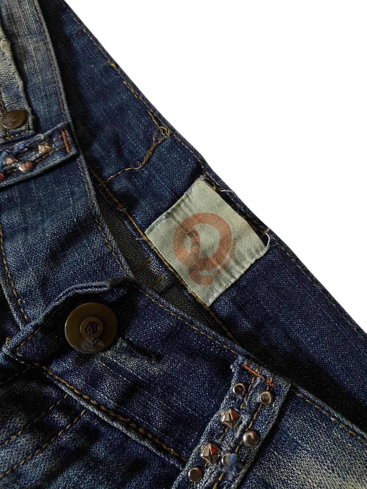 If Six Was Nine 2000's Q Seawash Studded Flared Jeans Size US 27 - 8 Thumbnail