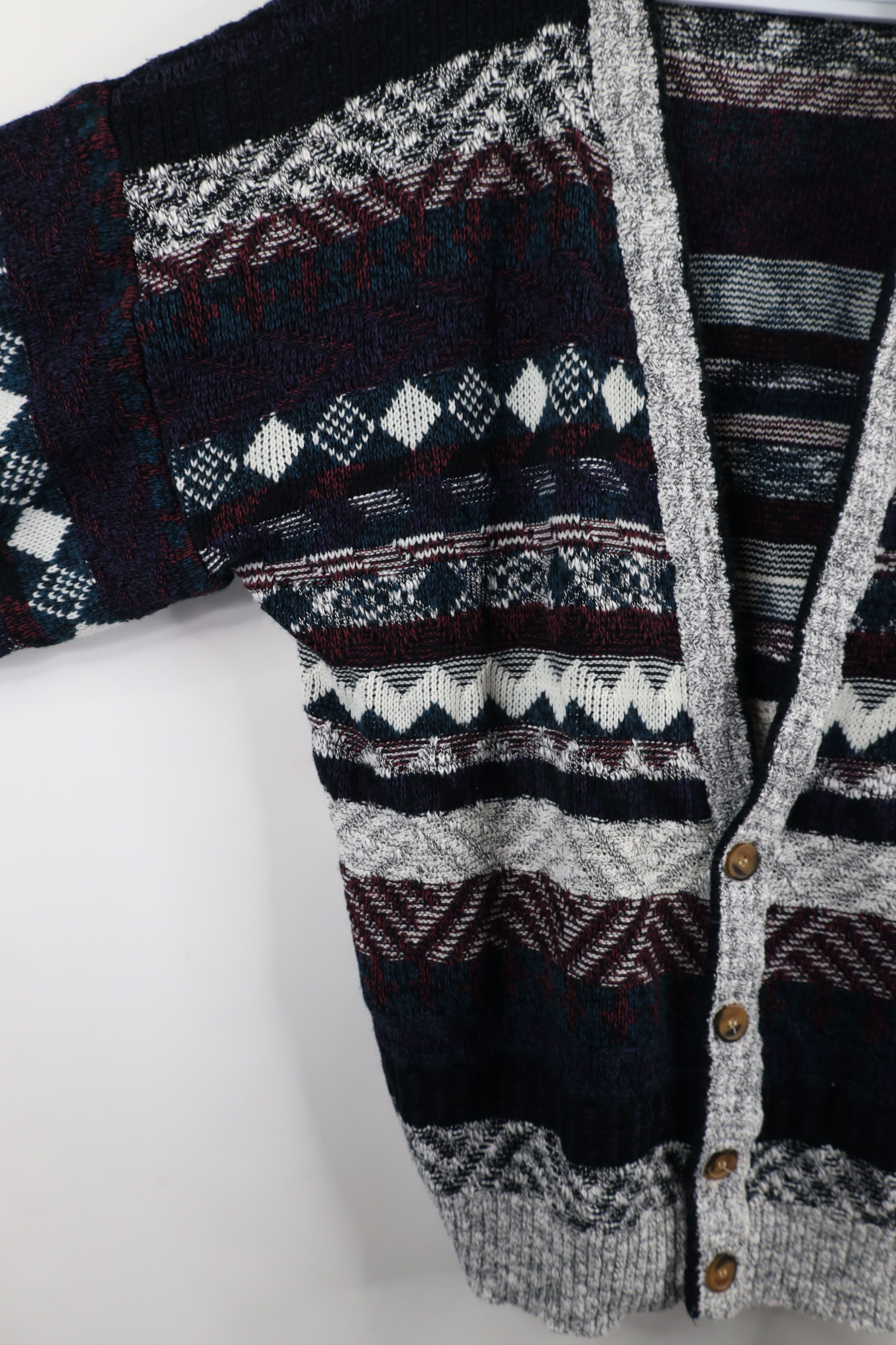 Vintage Vintage 90s Coogi Style Rainbow Grandpa Cardigan Sweater Size US XL / EU 56 / 4 - 6 Thumbnail
