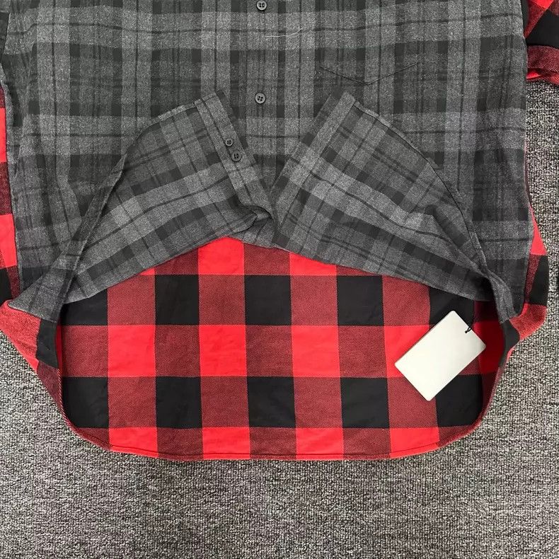 Balenciaga Balenciaga size 37 SS21 Black and Red Plaid Patchwork Embro Size US M / EU 48-50 / 2 - 5 Thumbnail