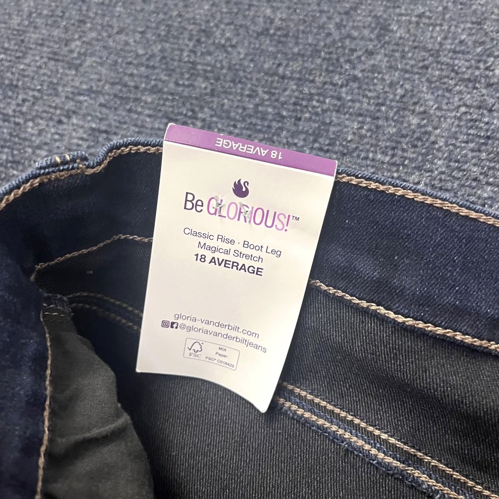 Gloria Vanderbilt Gloria Vanderbilt Amanda Jeans Womens 18 Dark Bootcut Slimming Stretch Denim Jeans Size 40" / US 18 - 7 Thumbnail