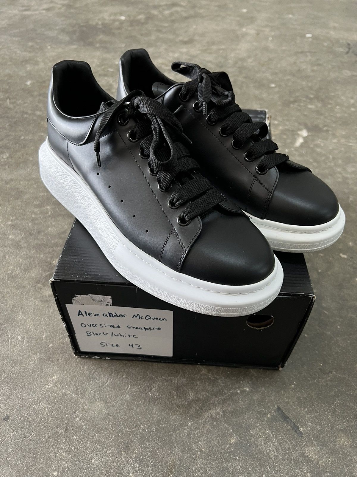 Alexander McQueen Alexander McQueen Oversized Sneaker Black White Grailed