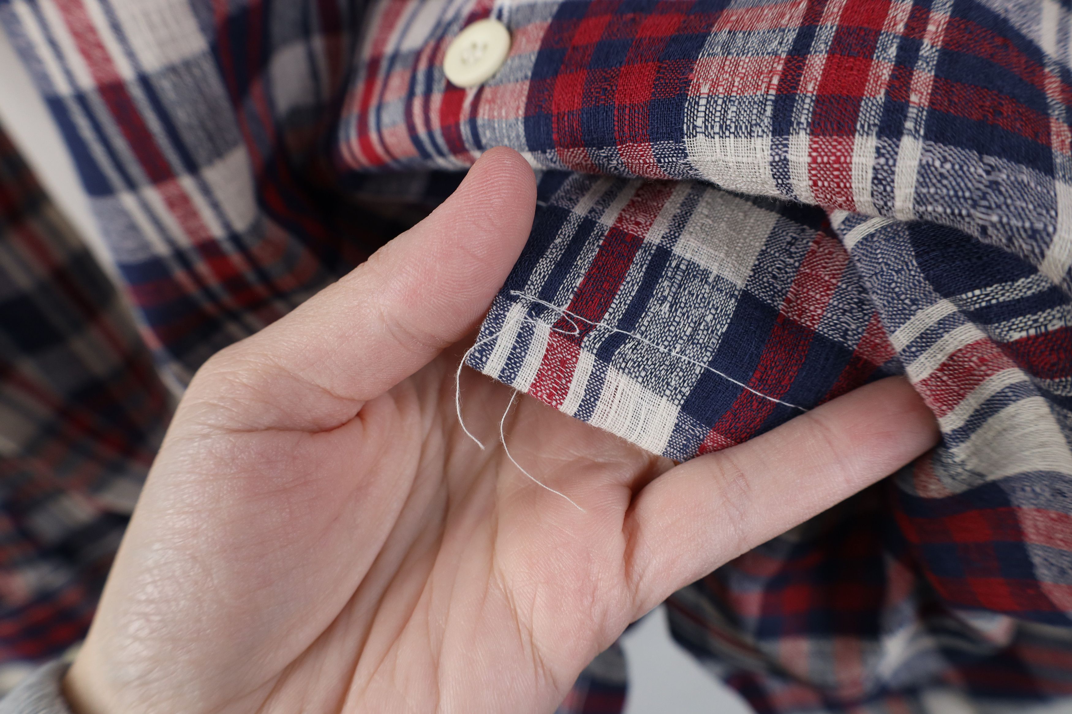 Vintage Vintage 70s Streetwear Knit Collared Button Shirt Plaid Size US L / EU 52-54 / 3 - 9 Thumbnail