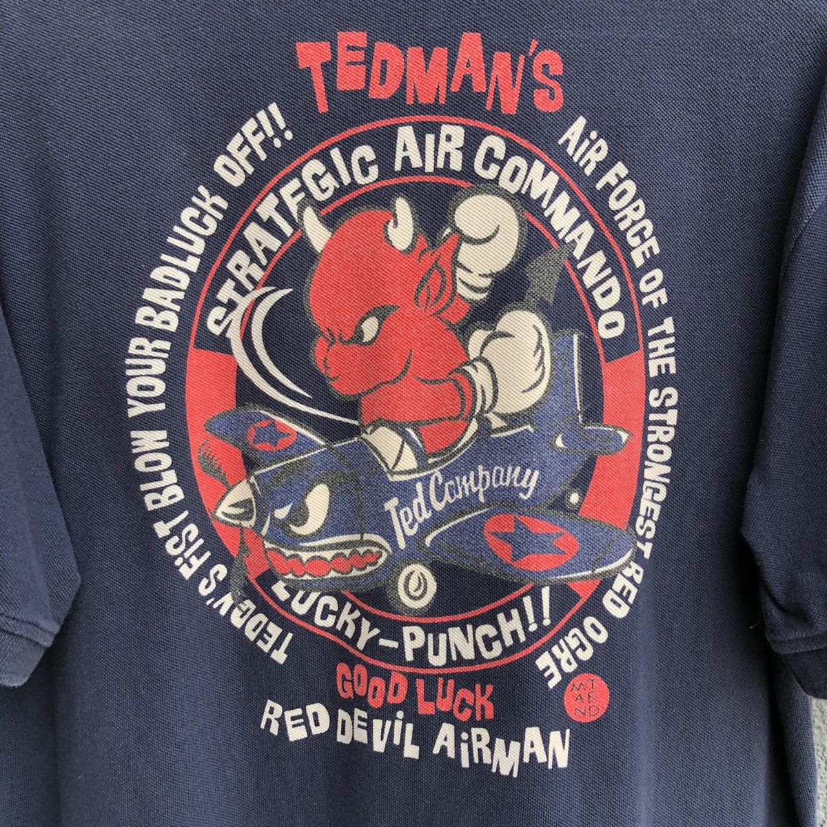 Japanese Brand TED COMPANY Red Devil Airman Polo Tshirt Size US L / EU 52-54 / 3 - 3 Thumbnail