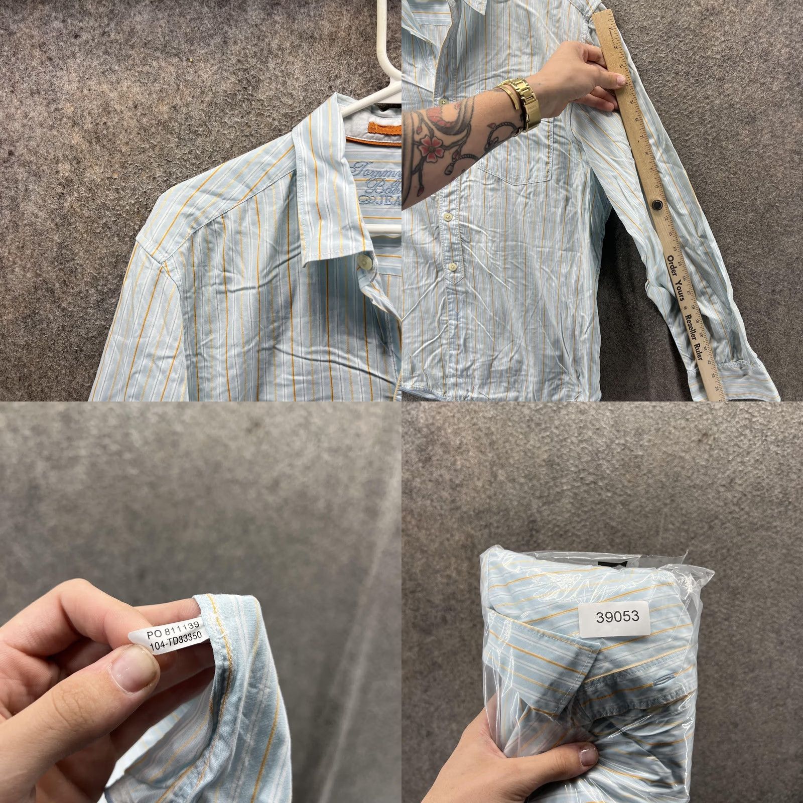 Tommy Bahama Tommy Bahama Jeans Shirt Mens L Blue Stripe Cotton Long Sleeve Button Front Vintage No Size US L / EU 52-54 / 3 - 8 Thumbnail