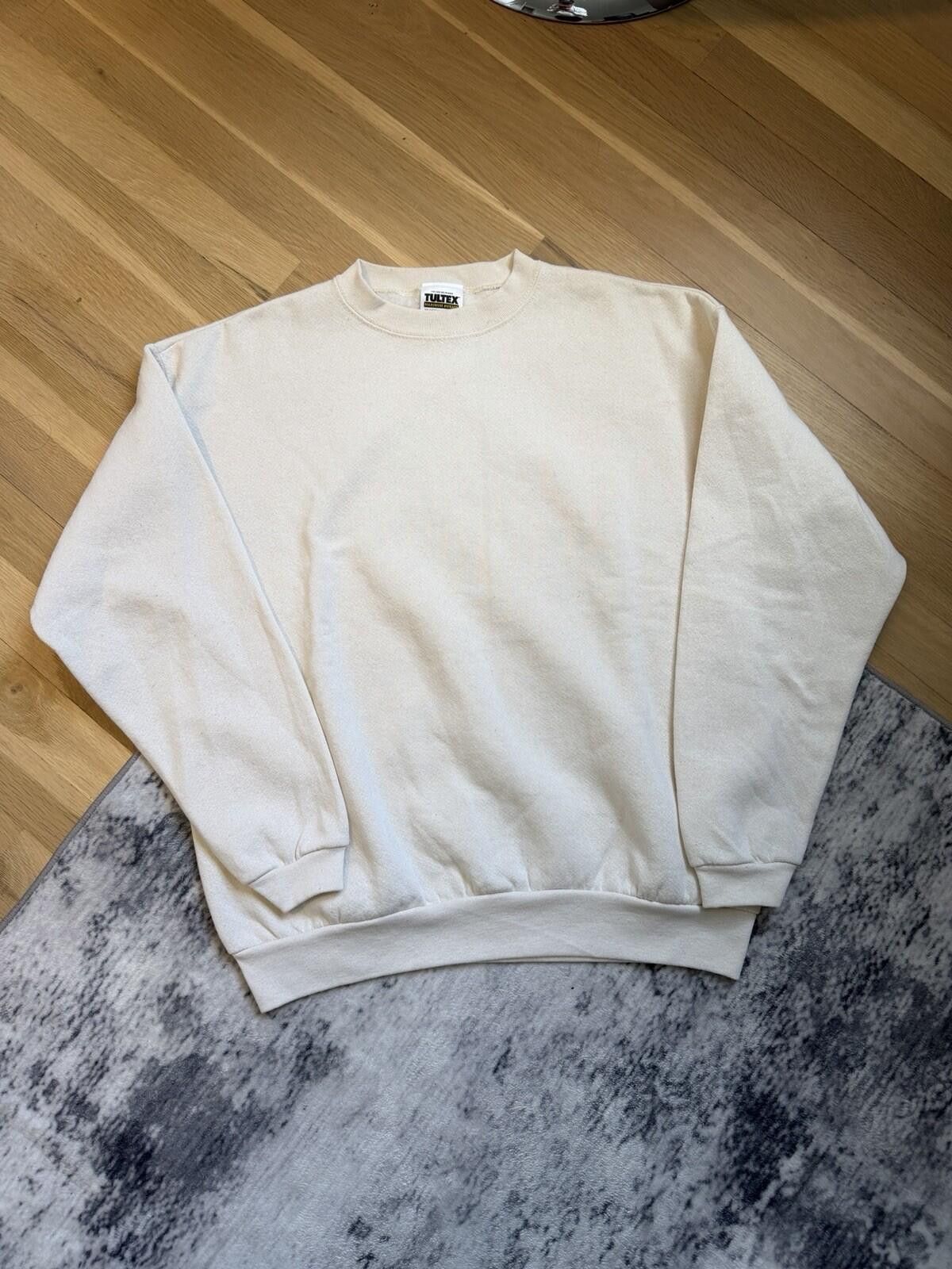 Tultex 90s Tultex Crewneck Sweatshirt Light Cream Size Medium Size US M / EU 48-50 / 2 - 1 Thumbnail