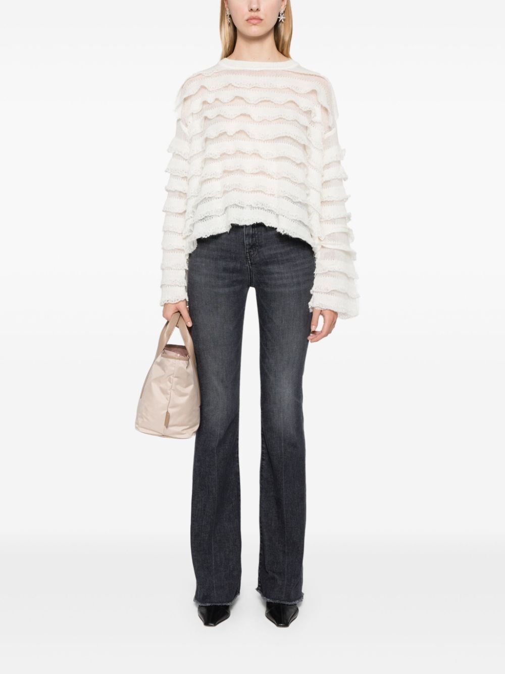 Pinko o1s22i1n0824 Flora Flared Jeans in Grey Size 28" / US 6 / IT 42 - 2 Thumbnail