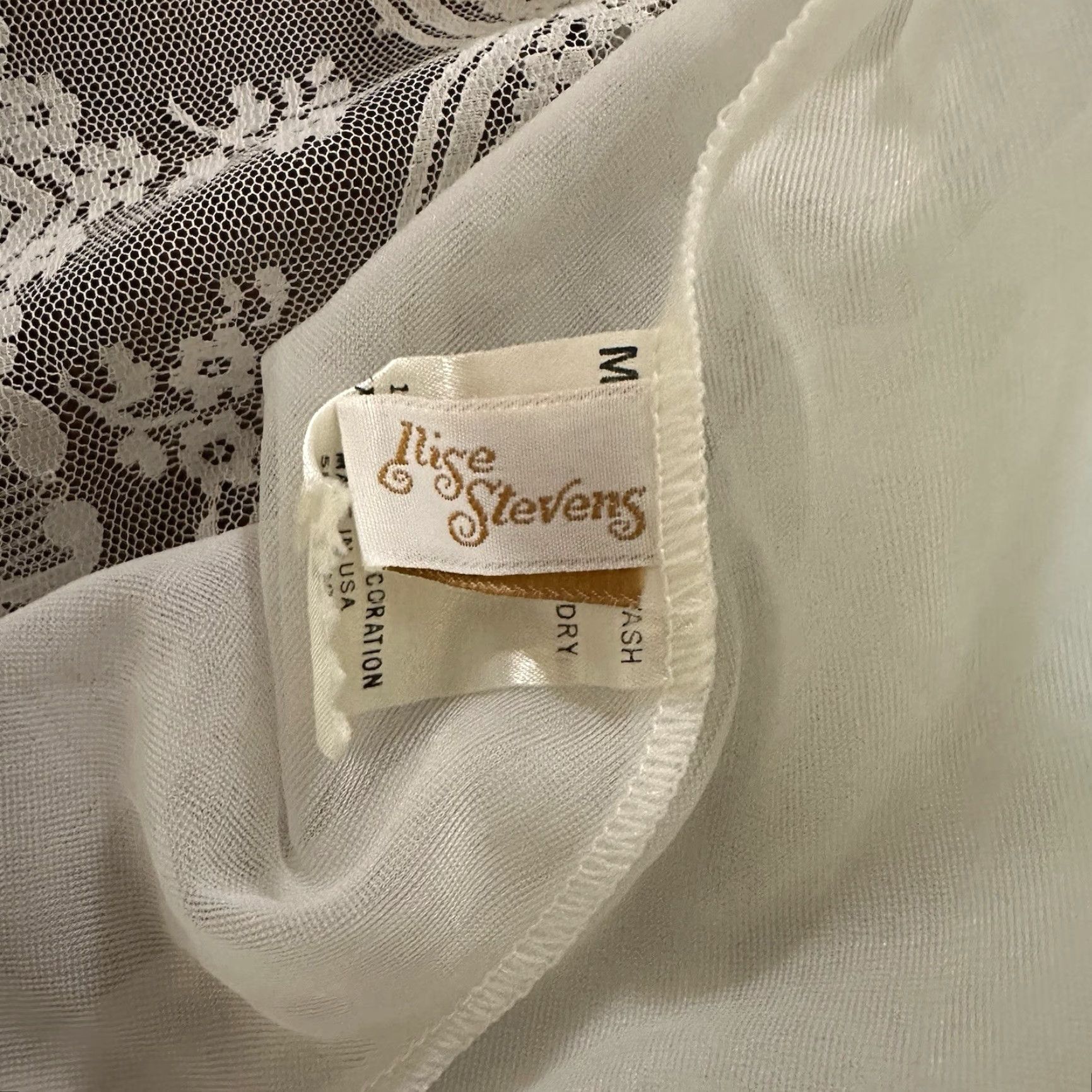 Vintage VINTAGE Elise Stevens White Sheer Chiffon Lace Nylon Peignoir Robe Plus Size 2X Size ONE SIZE - 5 Thumbnail