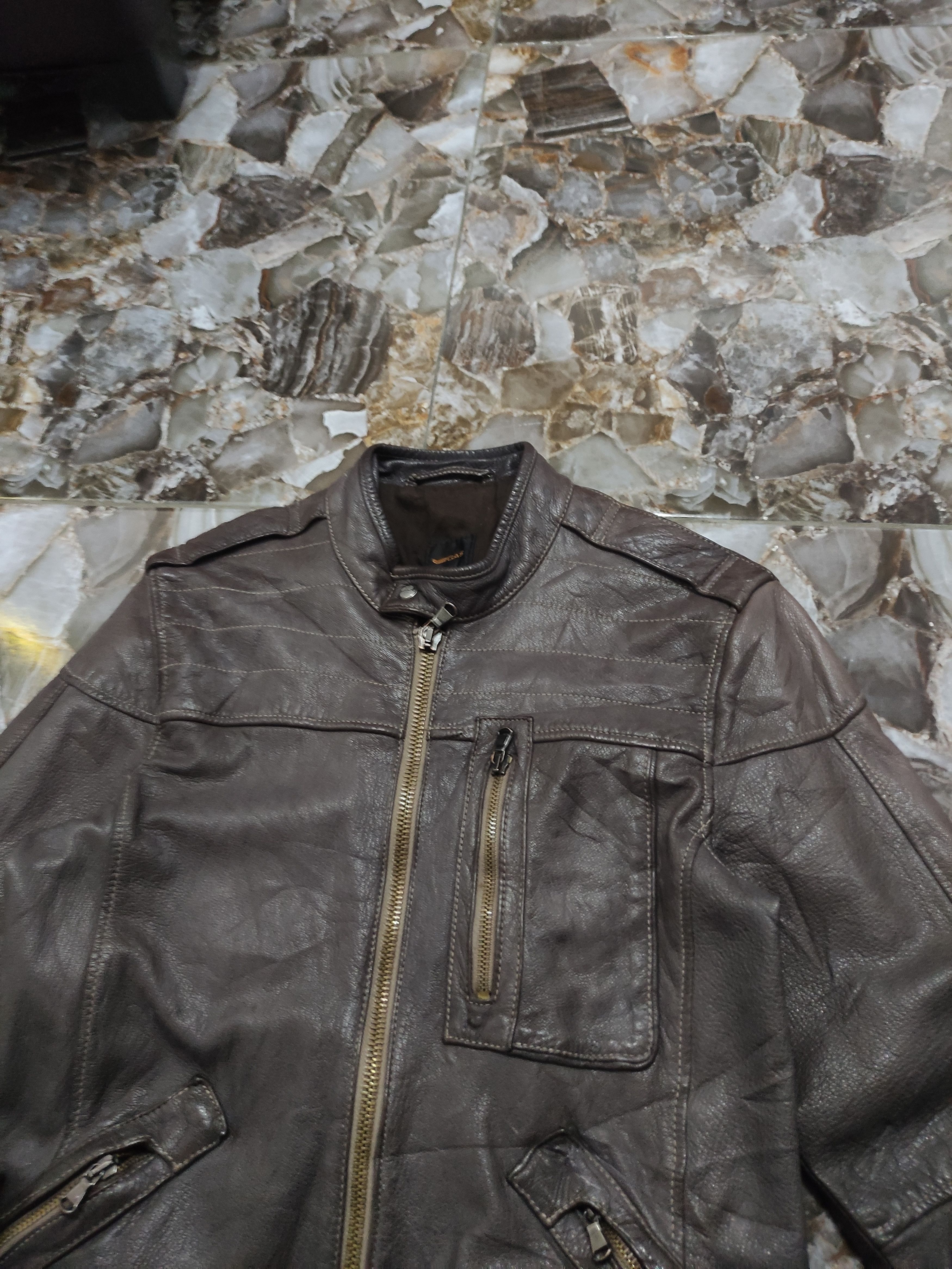 GAS × Japanese Brand Gas Jeans cafe racer leather jacket Size US M / EU 48-50 / 2 - 4 Thumbnail